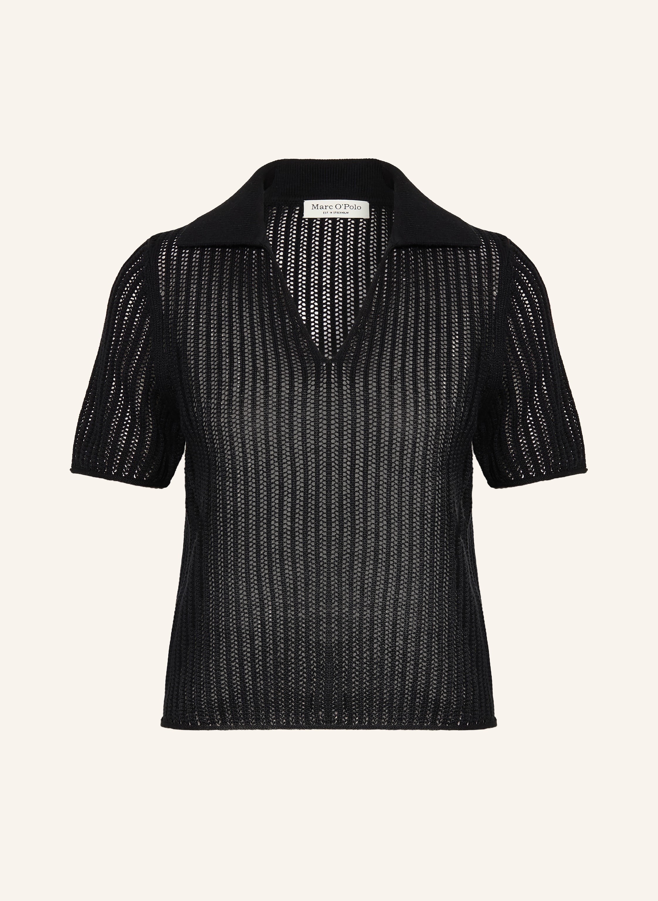 Marc O'polo Strick-Poloshirt schwarz