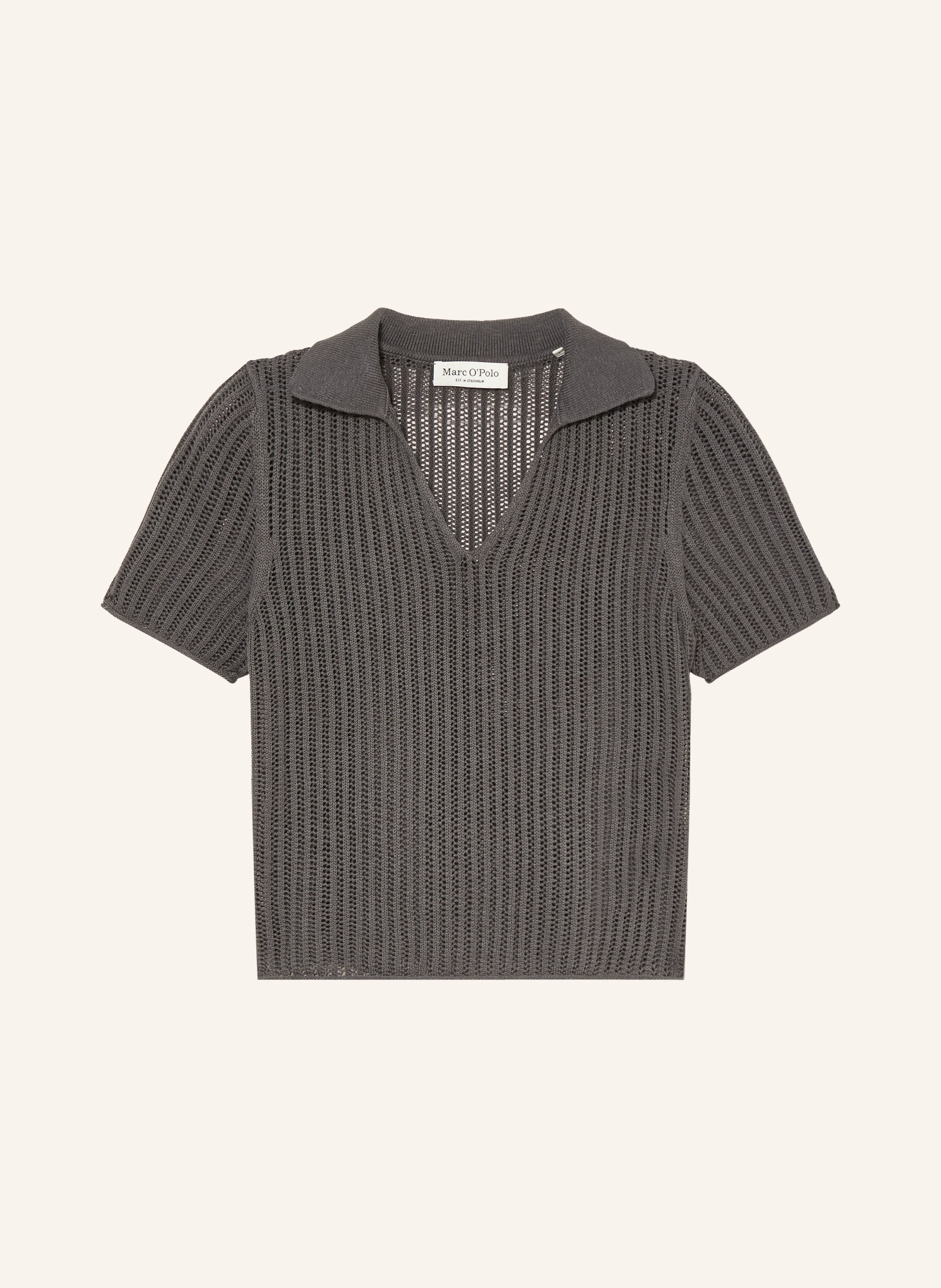 Marc O'polo Strick-Poloshirt grau