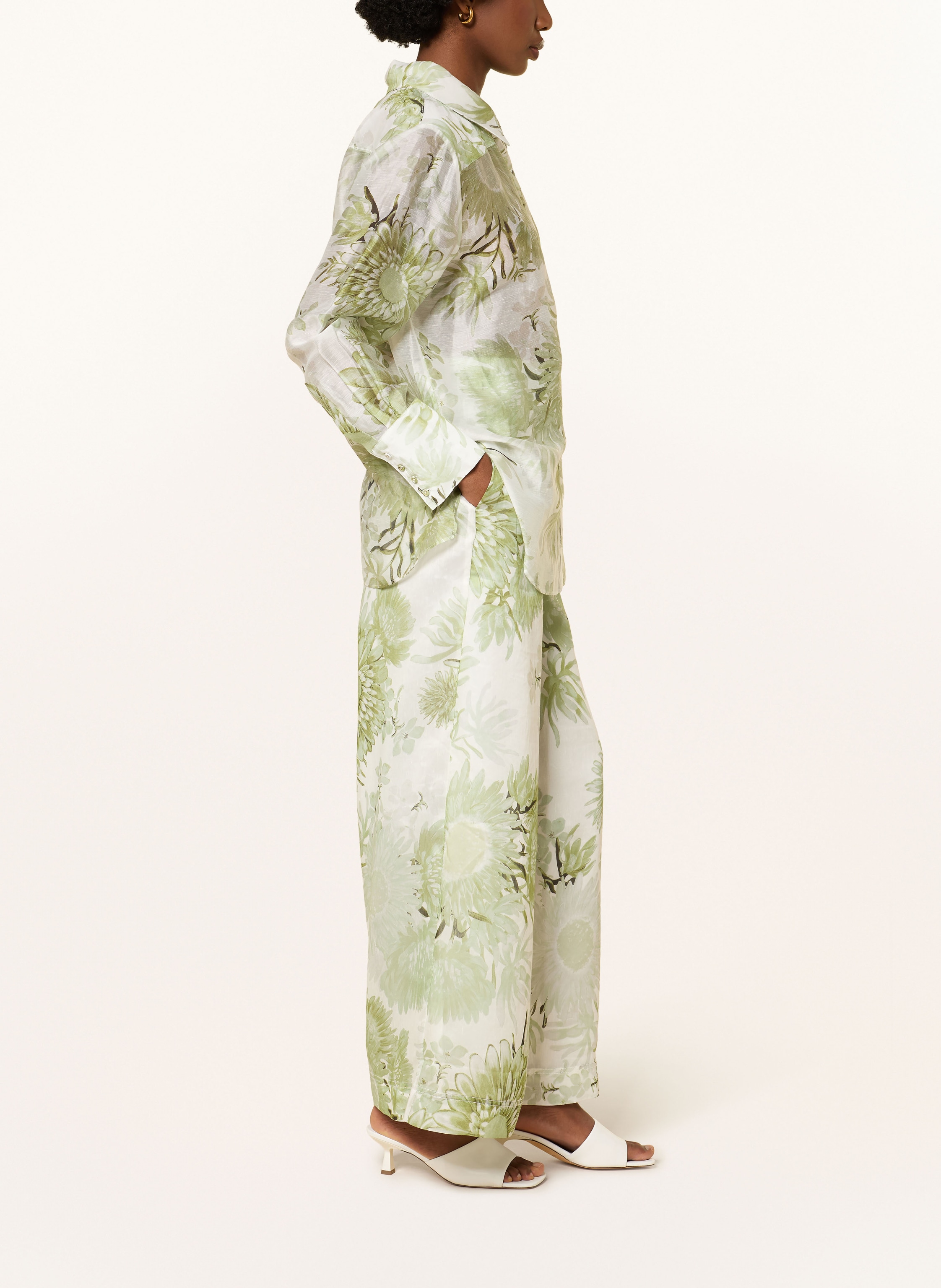 Thumbnail - Aje. Hose Adina Mit Leinen gruen