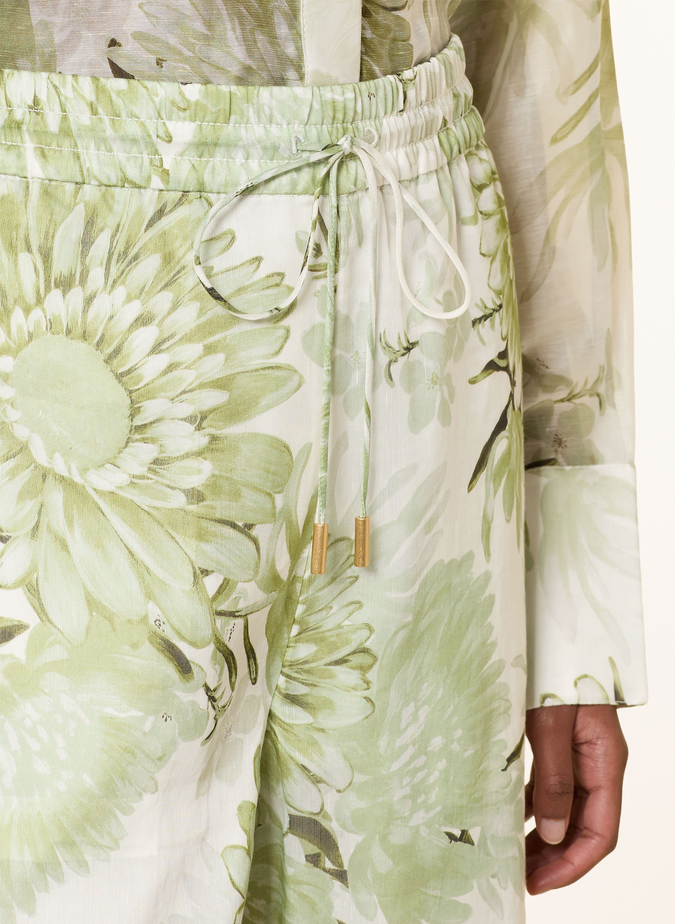 Thumbnail - Aje. Hose Adina Mit Leinen gruen