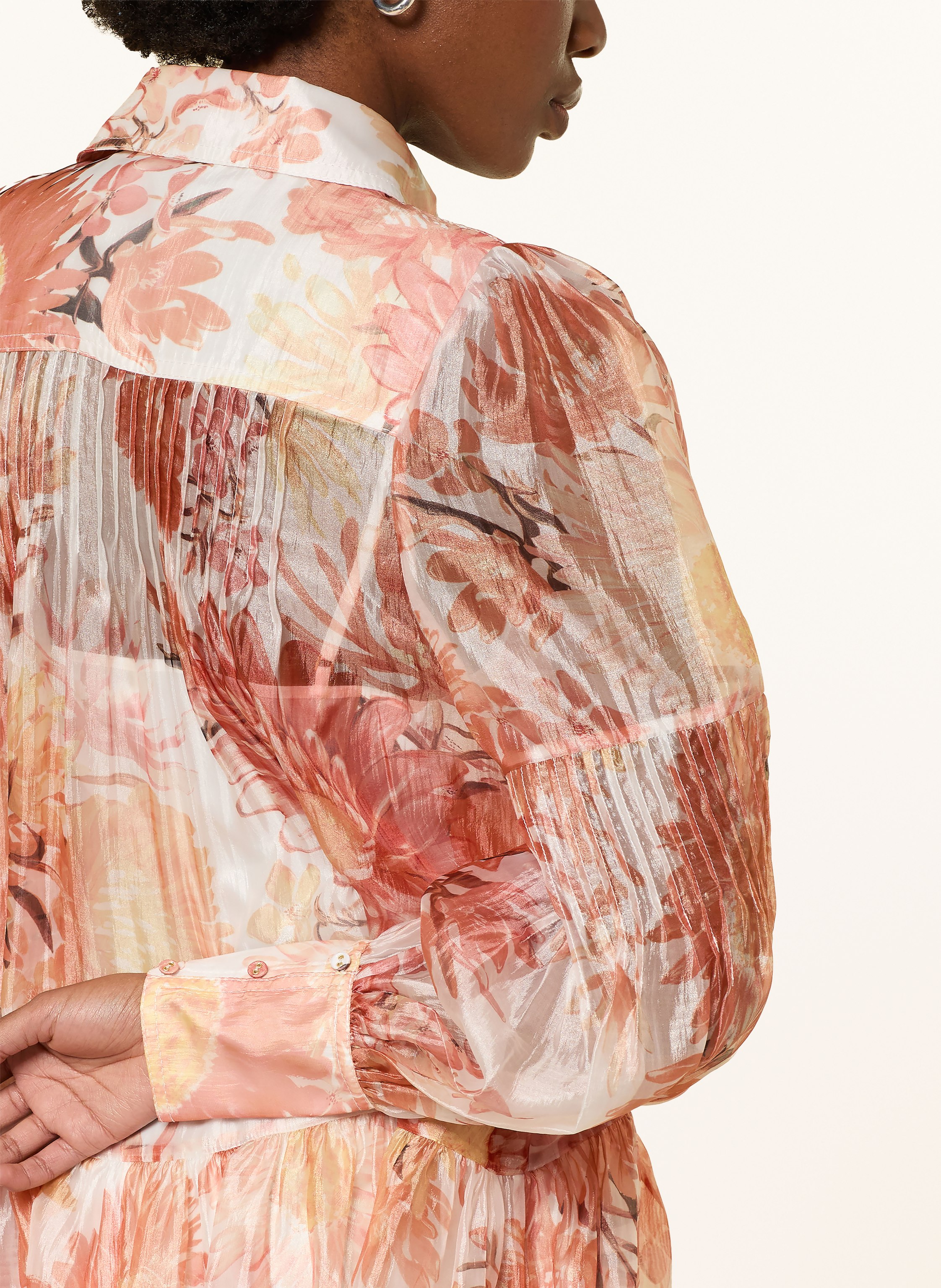 Thumbnail - Aje. Hemdblusenkleid Iria Mit Spitze Und Plissees braun