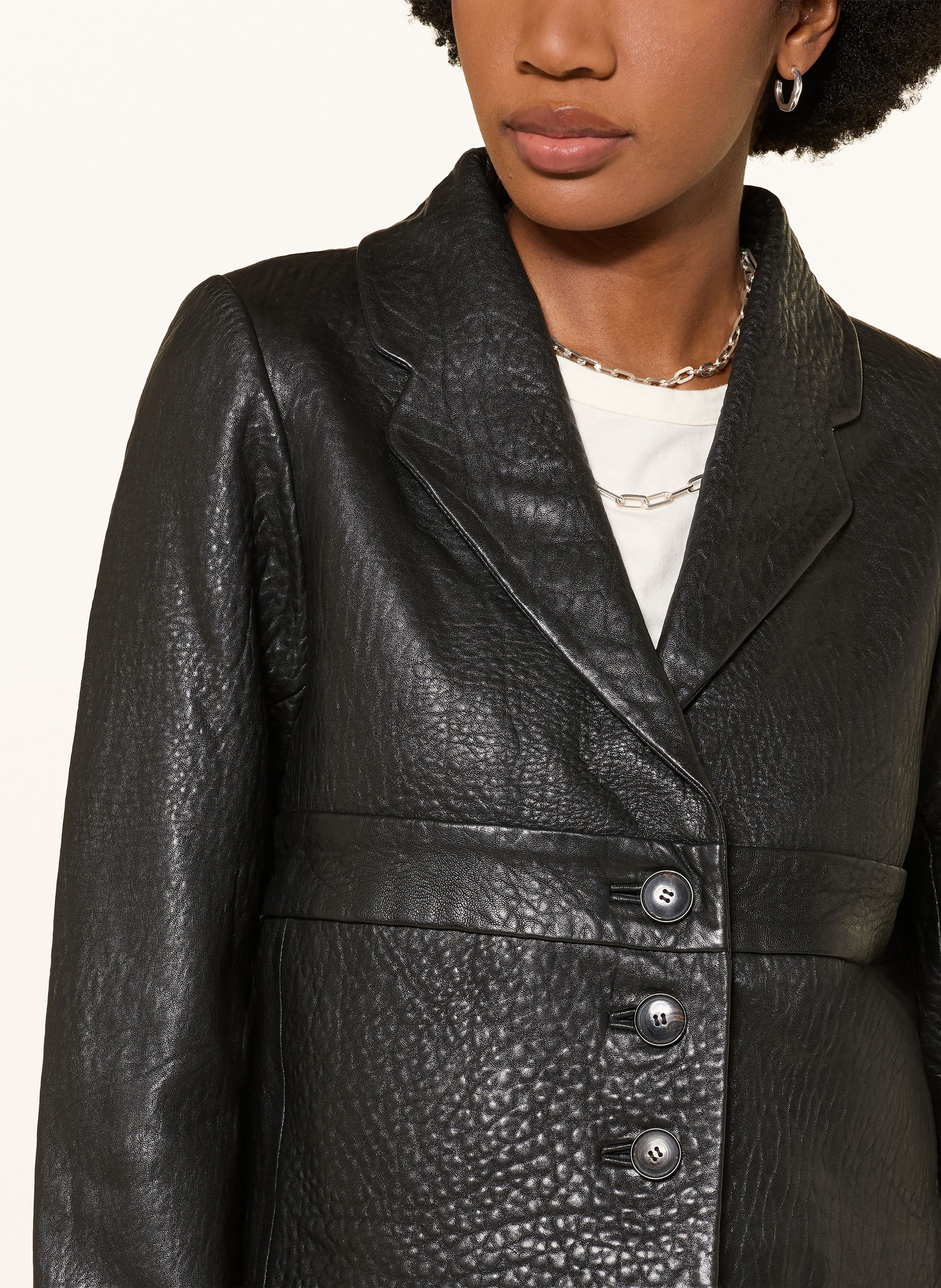 Thumbnail - Ba&Sh Lederjacke Borfeo schwarz