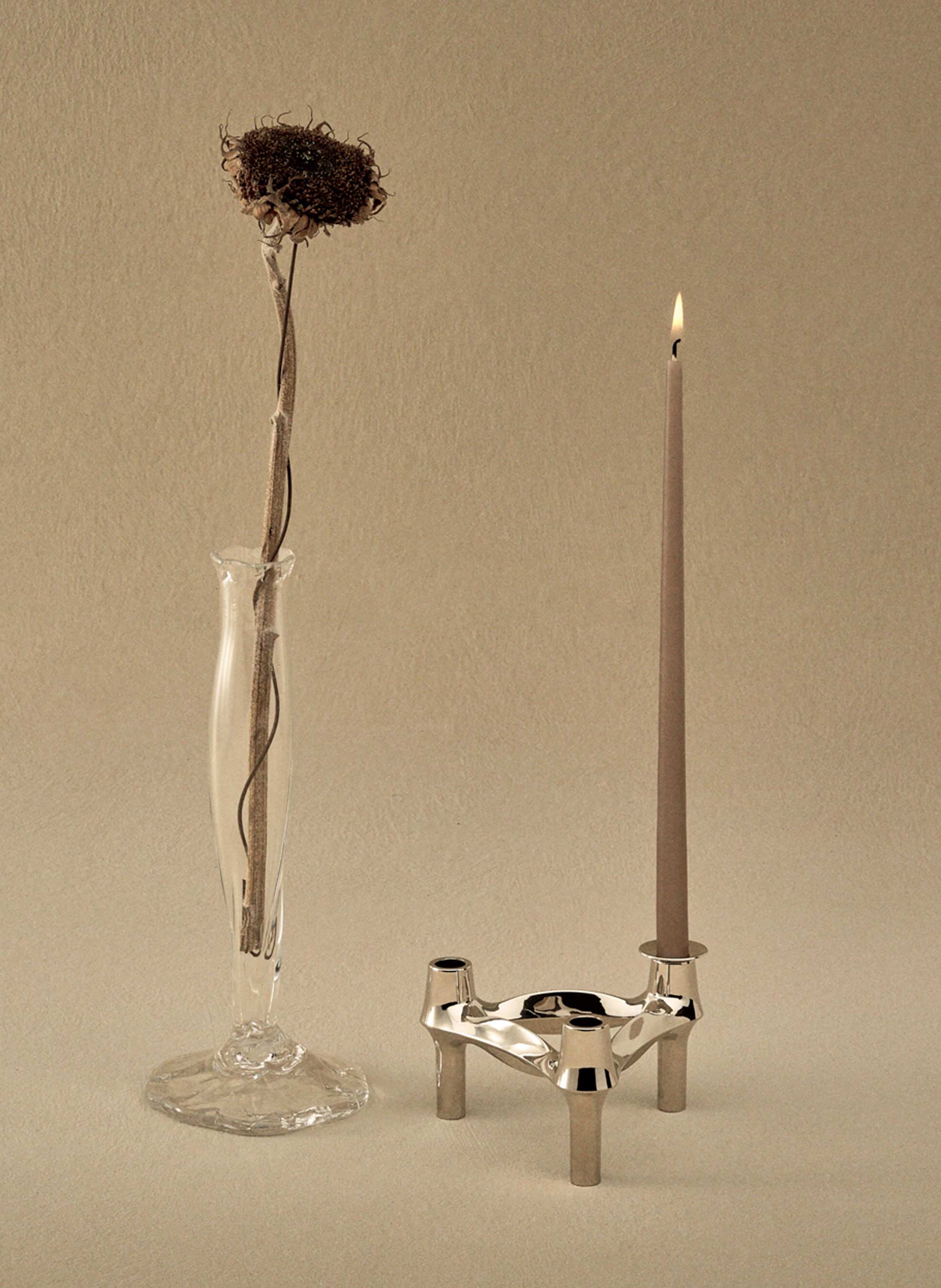 Thumbnail - Stoff Nagel Kerzenhalter silber