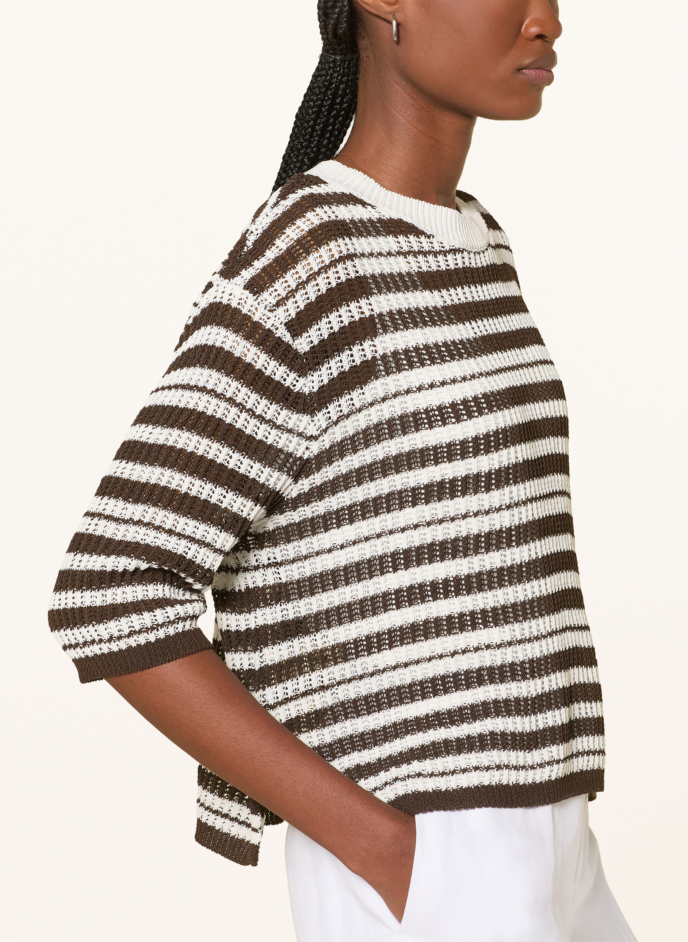 Thumbnail - Opus Pullover Punny Mit 3/4-Arm braun