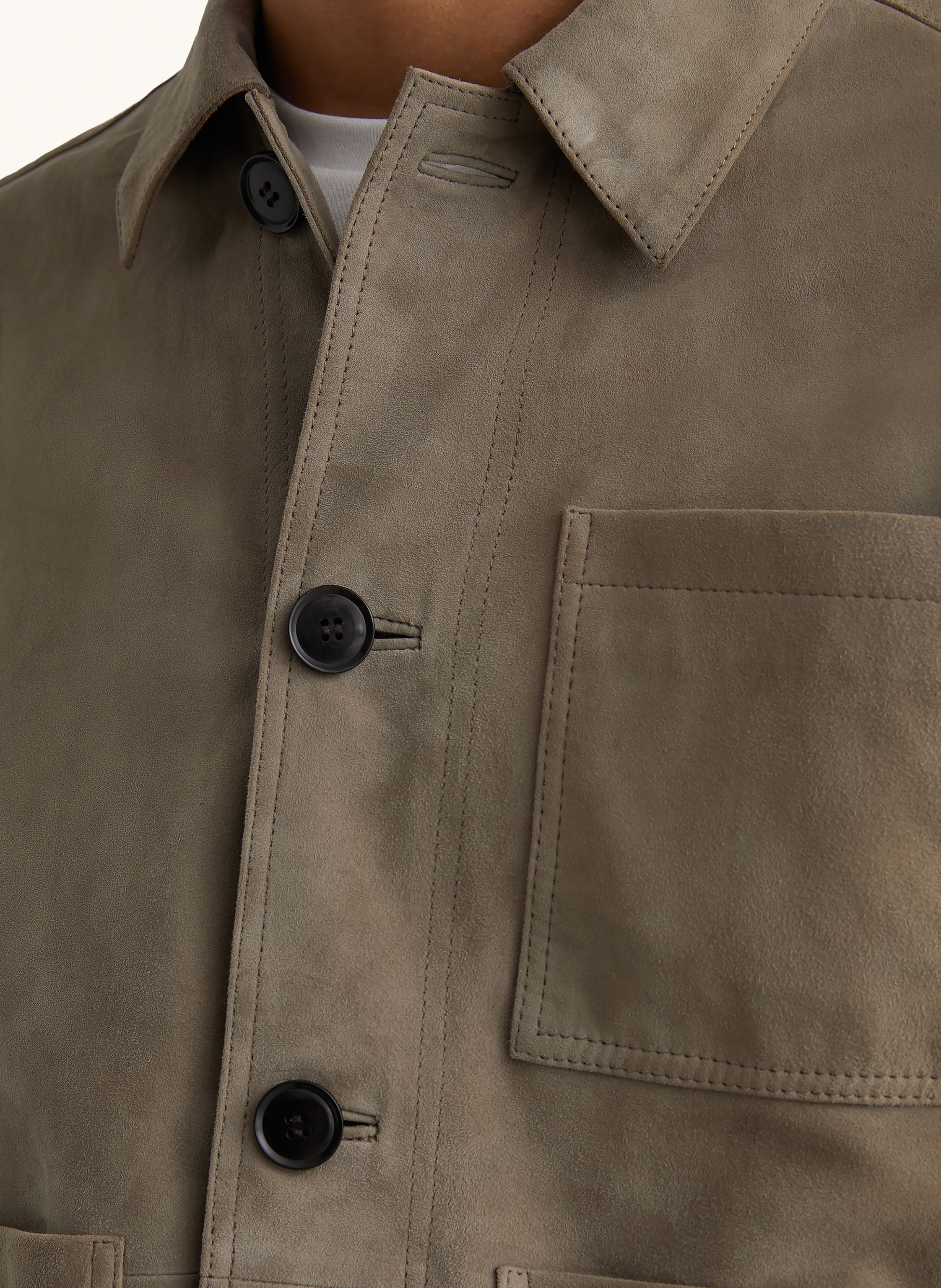 Thumbnail - Reiss Leder-Overjacket Danny gruen