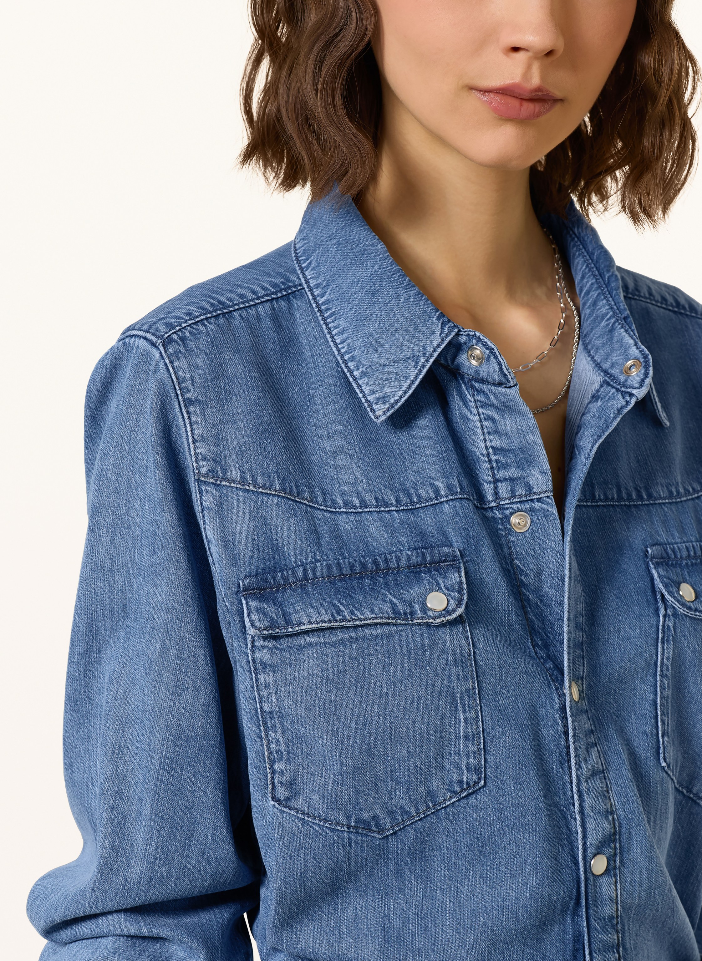 Thumbnail - Ba&Sh Jeansbluse Adali blau