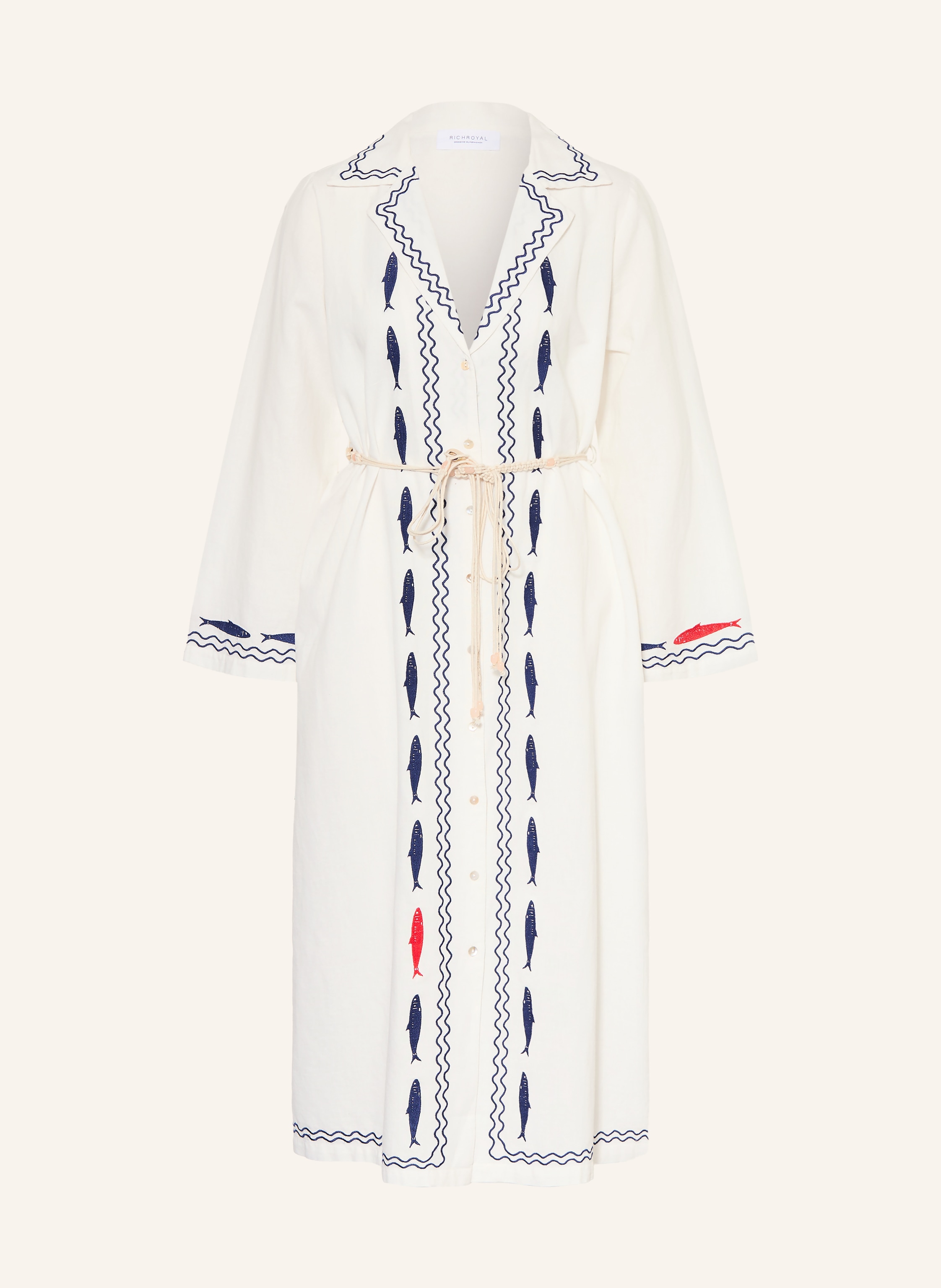 Rich & Royal Kleid Mit Leinen weiss