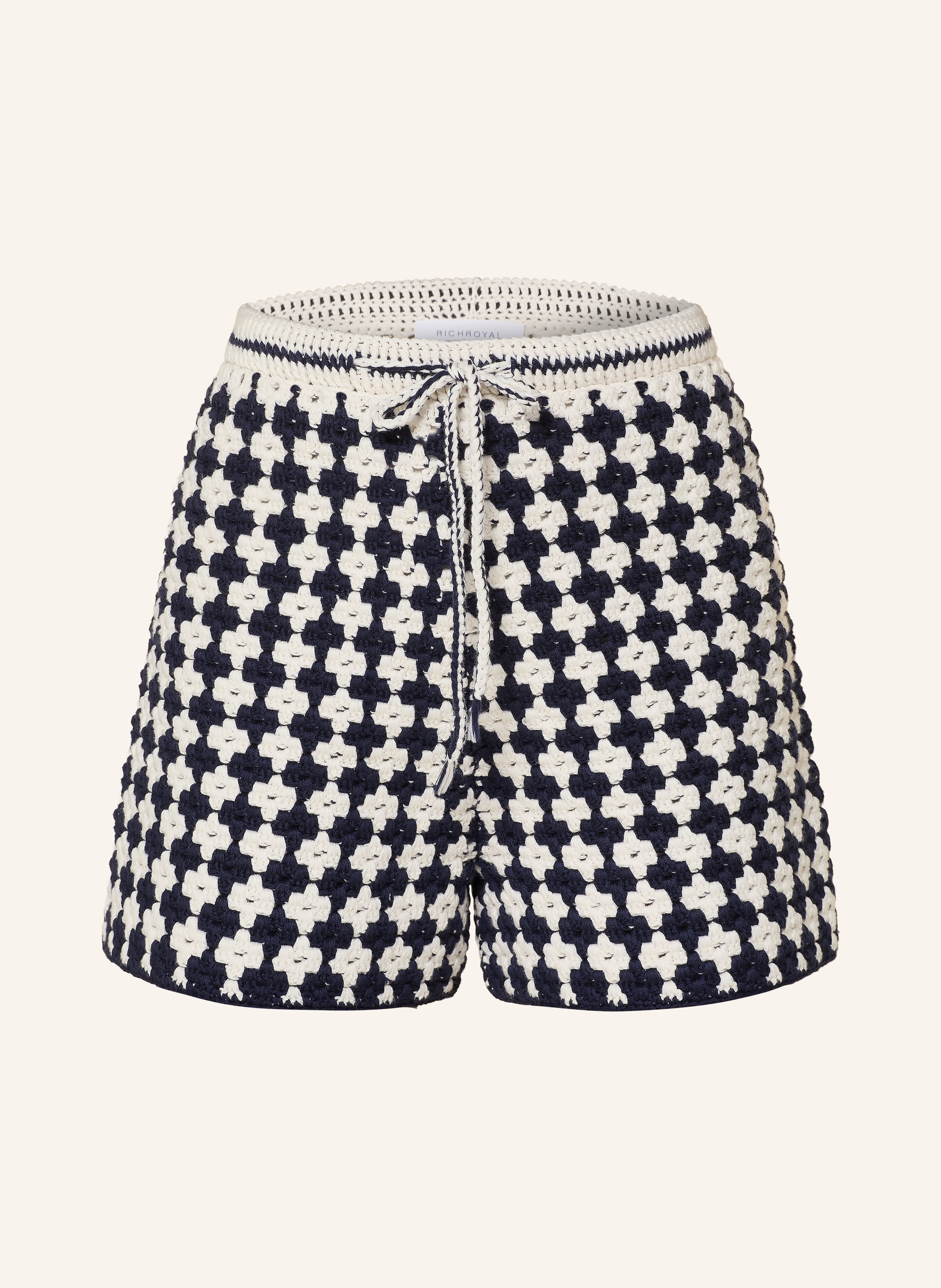 Rich & Royal Häkelshorts blau