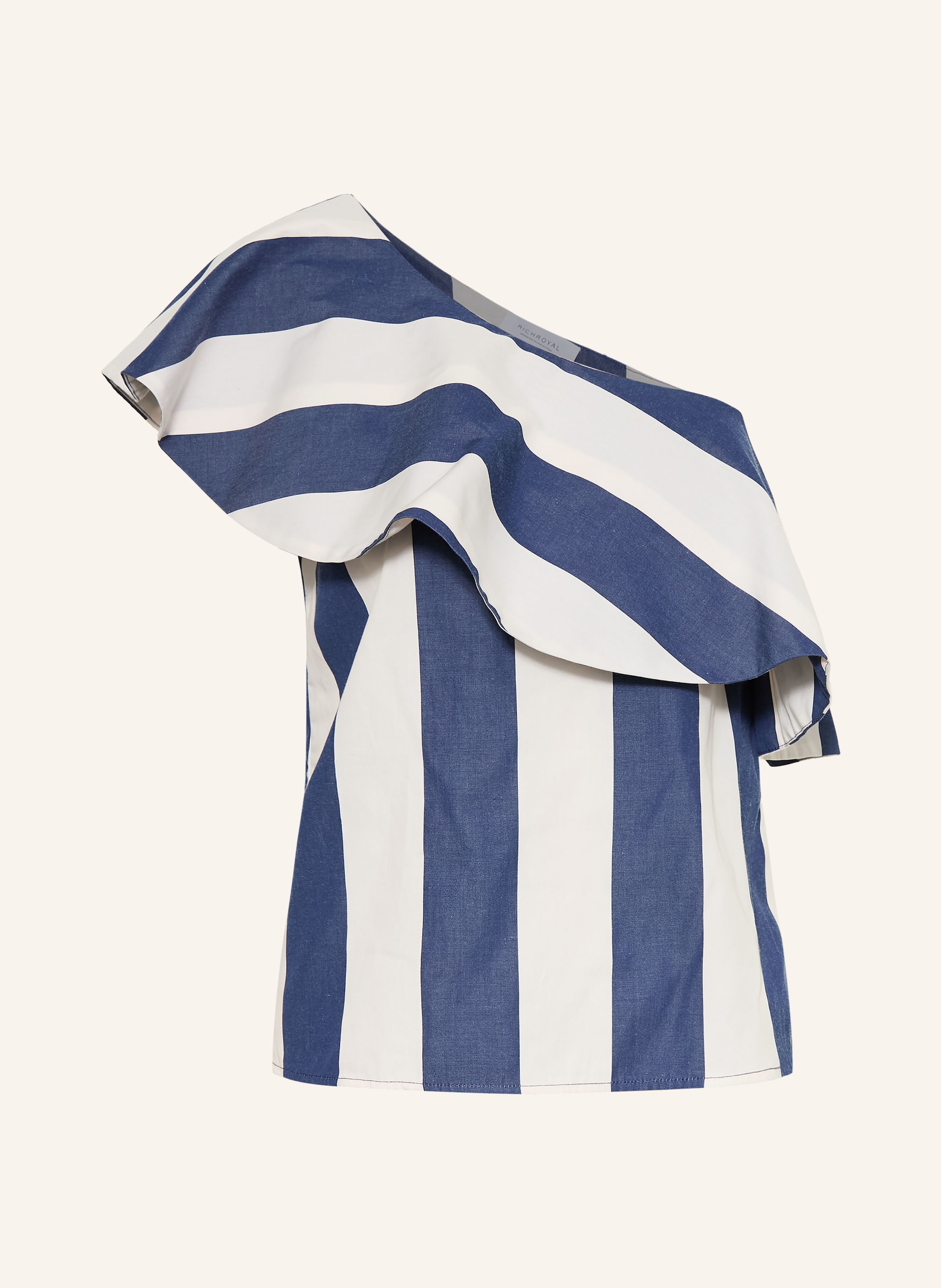 Rich & Royal One-Shoulder-Bluse Mit Volants blau