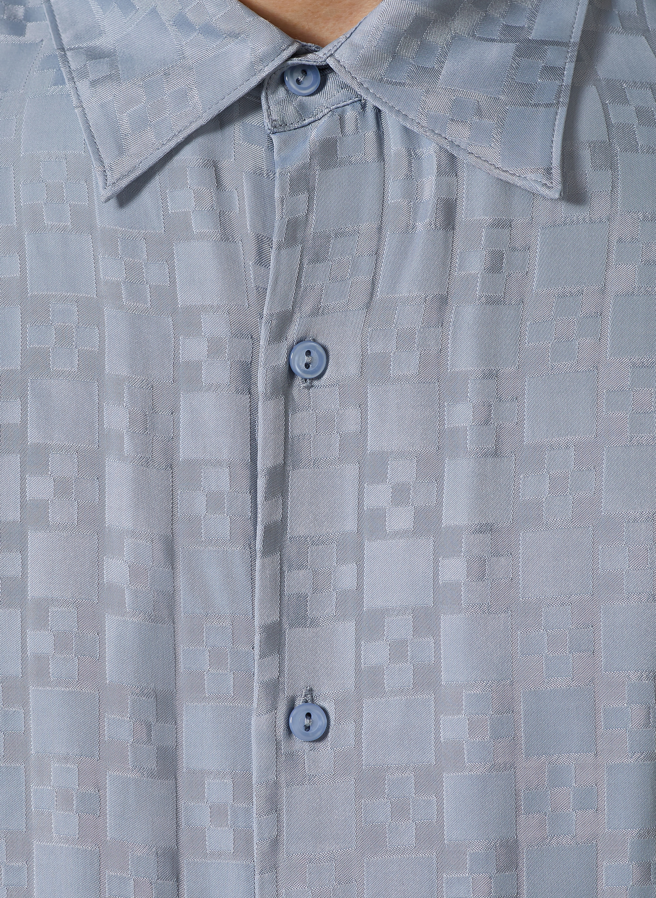 Thumbnail - Sandro Kurzarm-Hemd Regular Fit Aus Jacquard blau