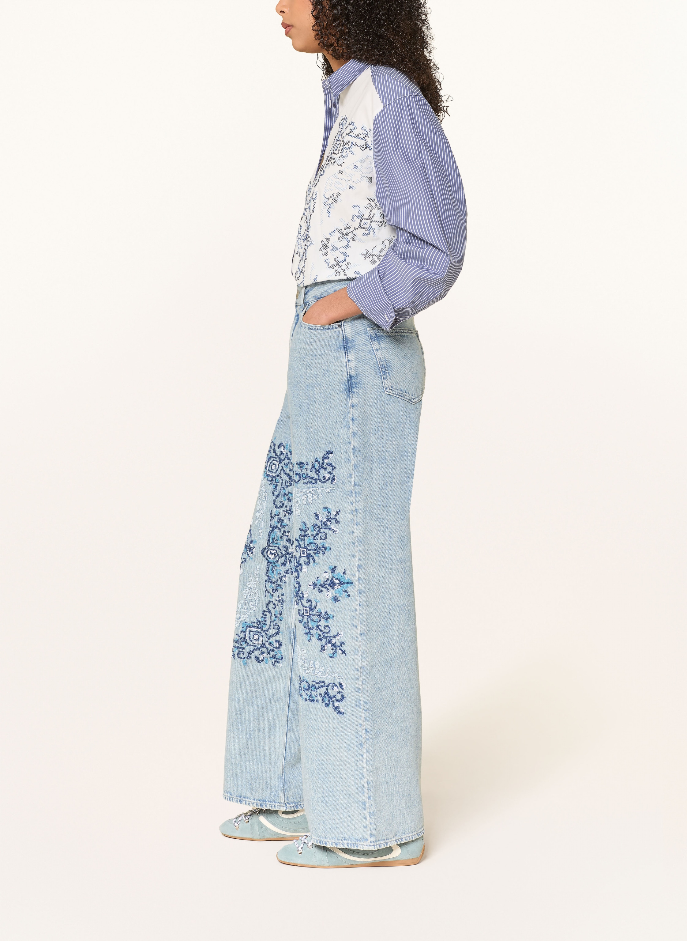 Thumbnail - Claudie Pierlot Wide Leg Jeans blau