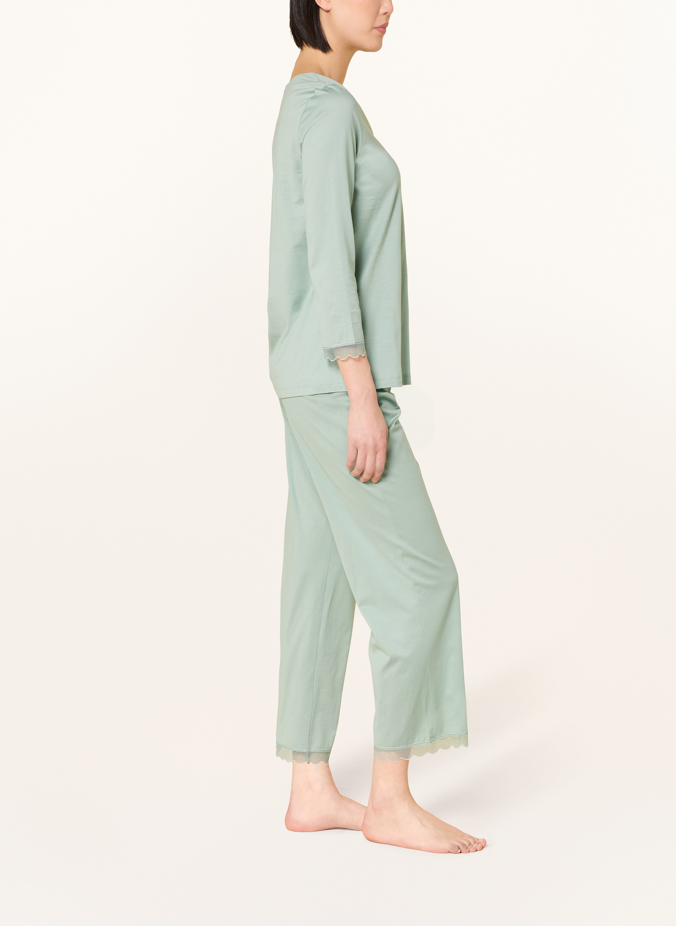 Thumbnail - Hanro 7/8-Schlafanzug Inaya Mit 3/4-Arm gruen