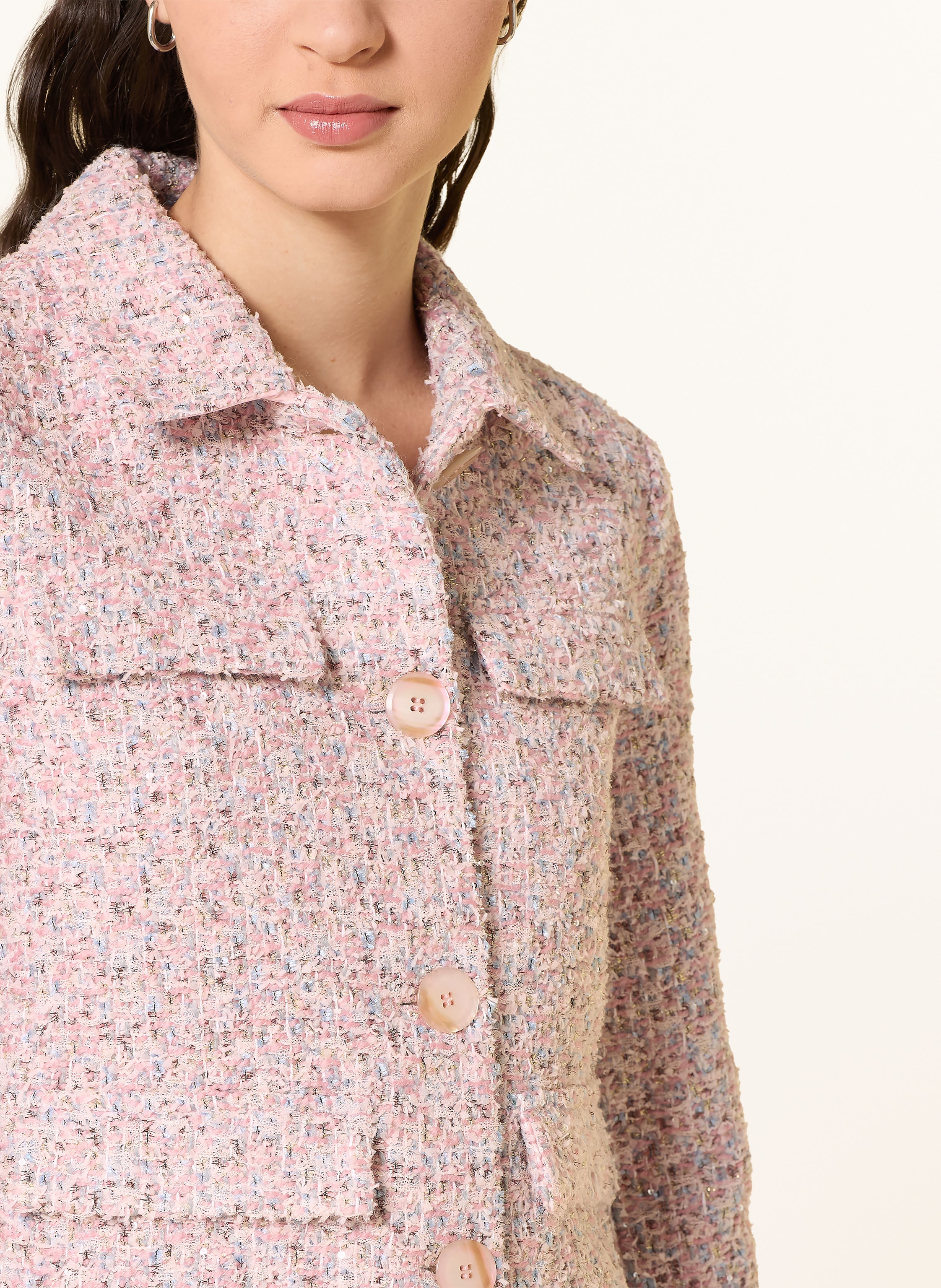 Thumbnail - Rich & Royal Kastenjacke Aus Bouclé Mit Glitzergarn pink