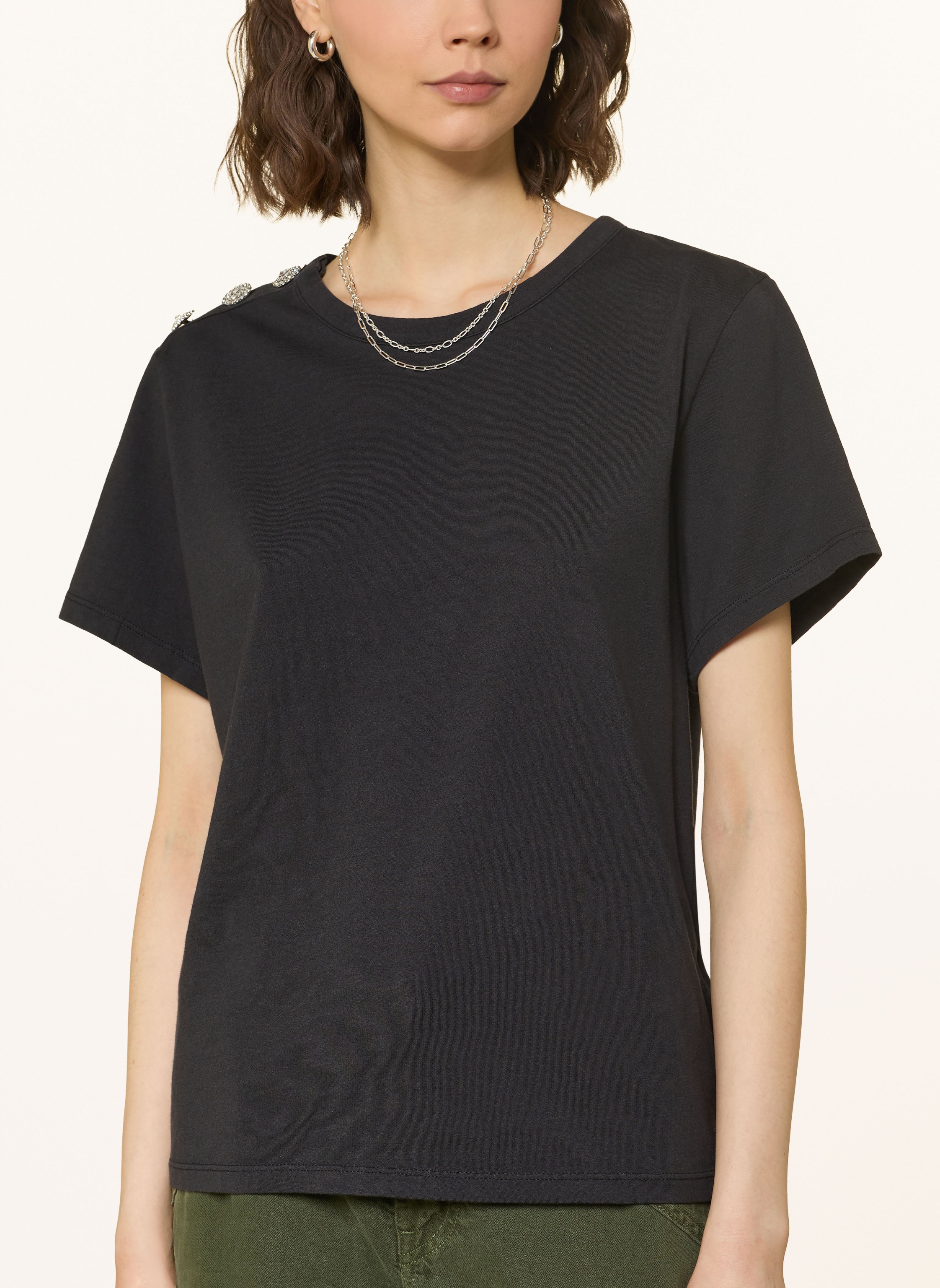 Thumbnail - Ba&Sh T-Shirt Elmer Mit Schmucksteinen grau