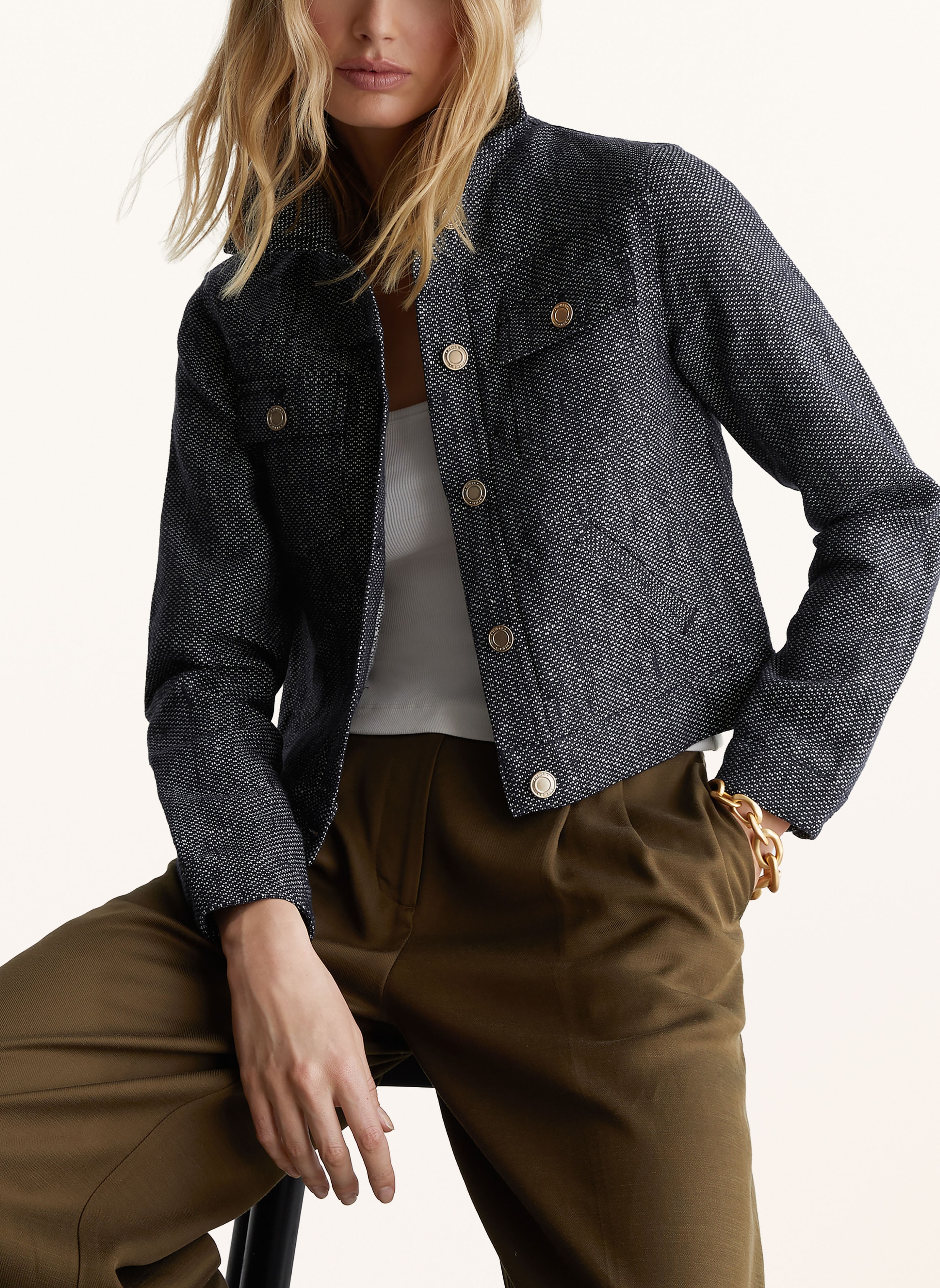 Thumbnail - Reiss Leinenjacke Bree blau