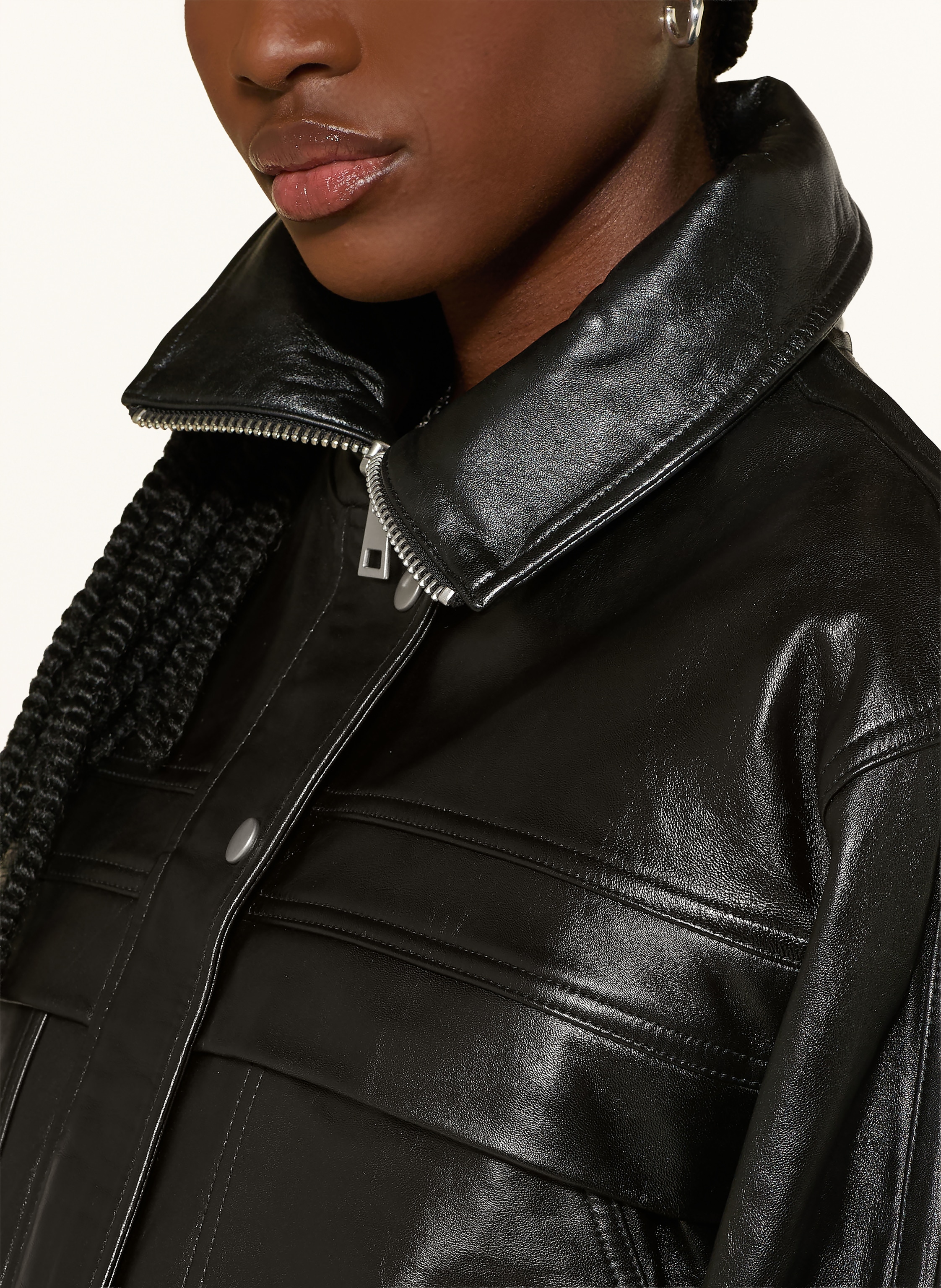 Thumbnail - Ba&Sh Lederjacke Kassia schwarz