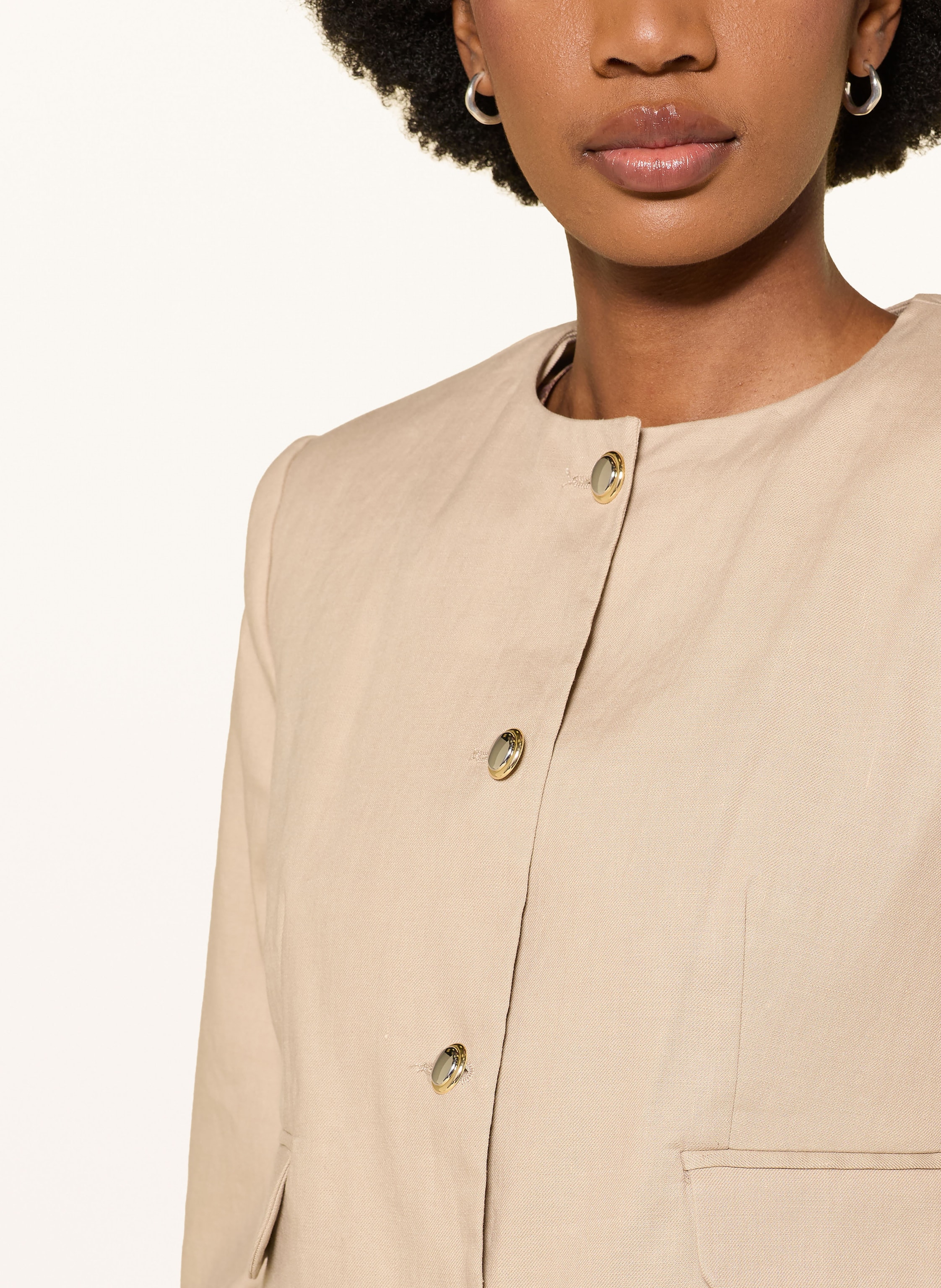 Thumbnail - Claudie Pierlot Kastenjacke Mit Leinen beige