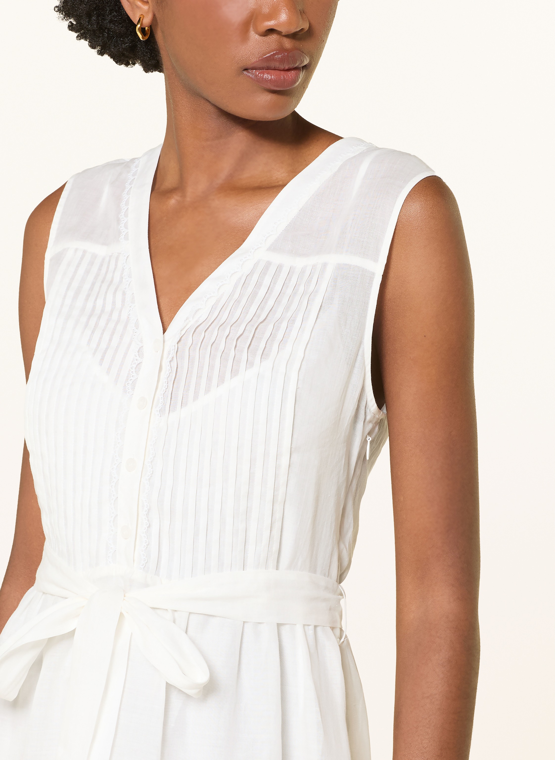 Thumbnail - Claudie Pierlot Kleid Mit Spitze weiss