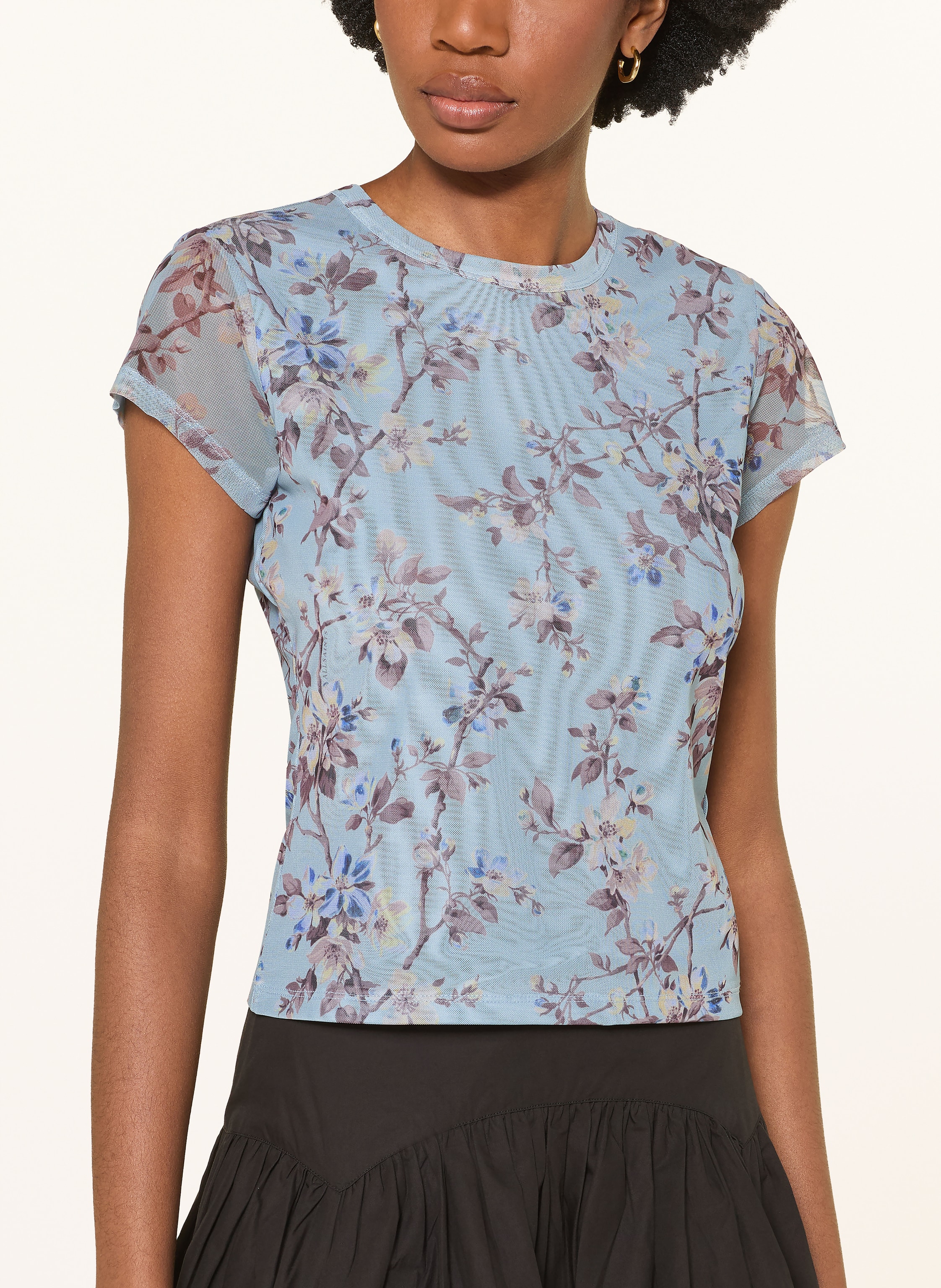 Thumbnail - Allsaints T-Shirt Ellie Aus Mesh blau