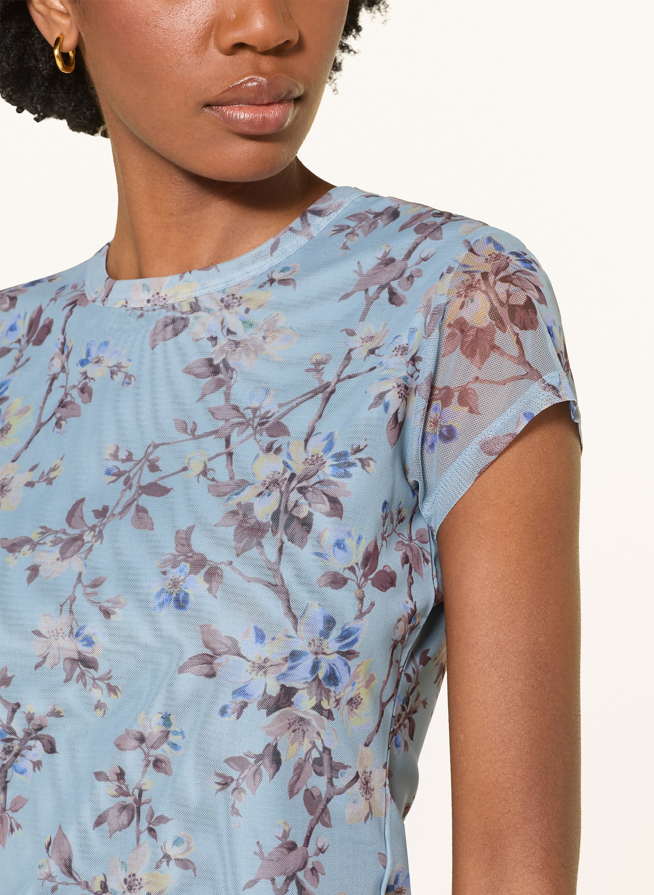 Thumbnail - Allsaints T-Shirt Ellie Aus Mesh blau