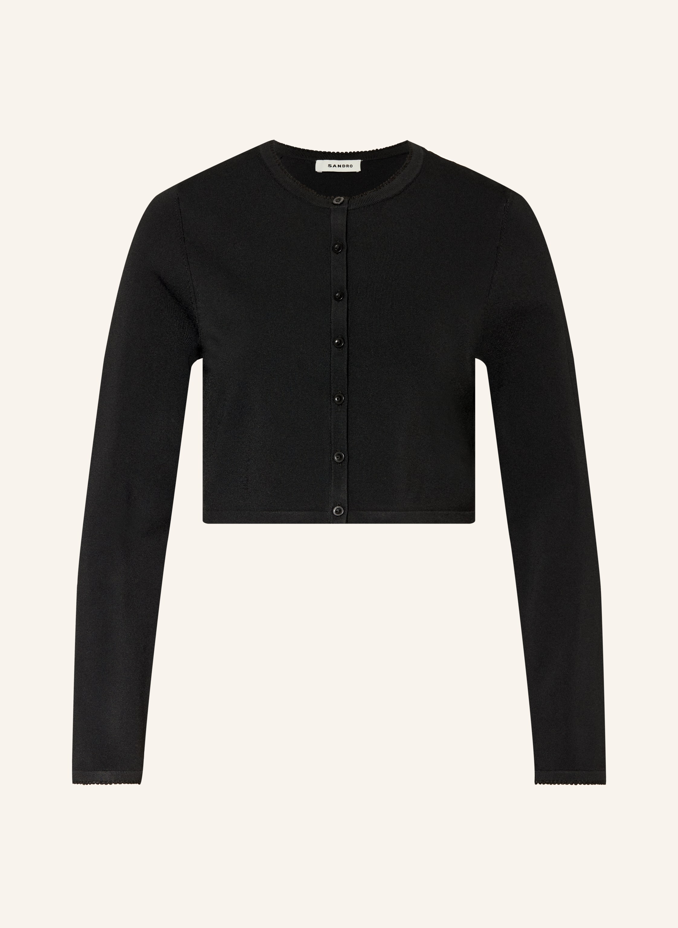 Sandro Cropped-Strickjacke schwarz