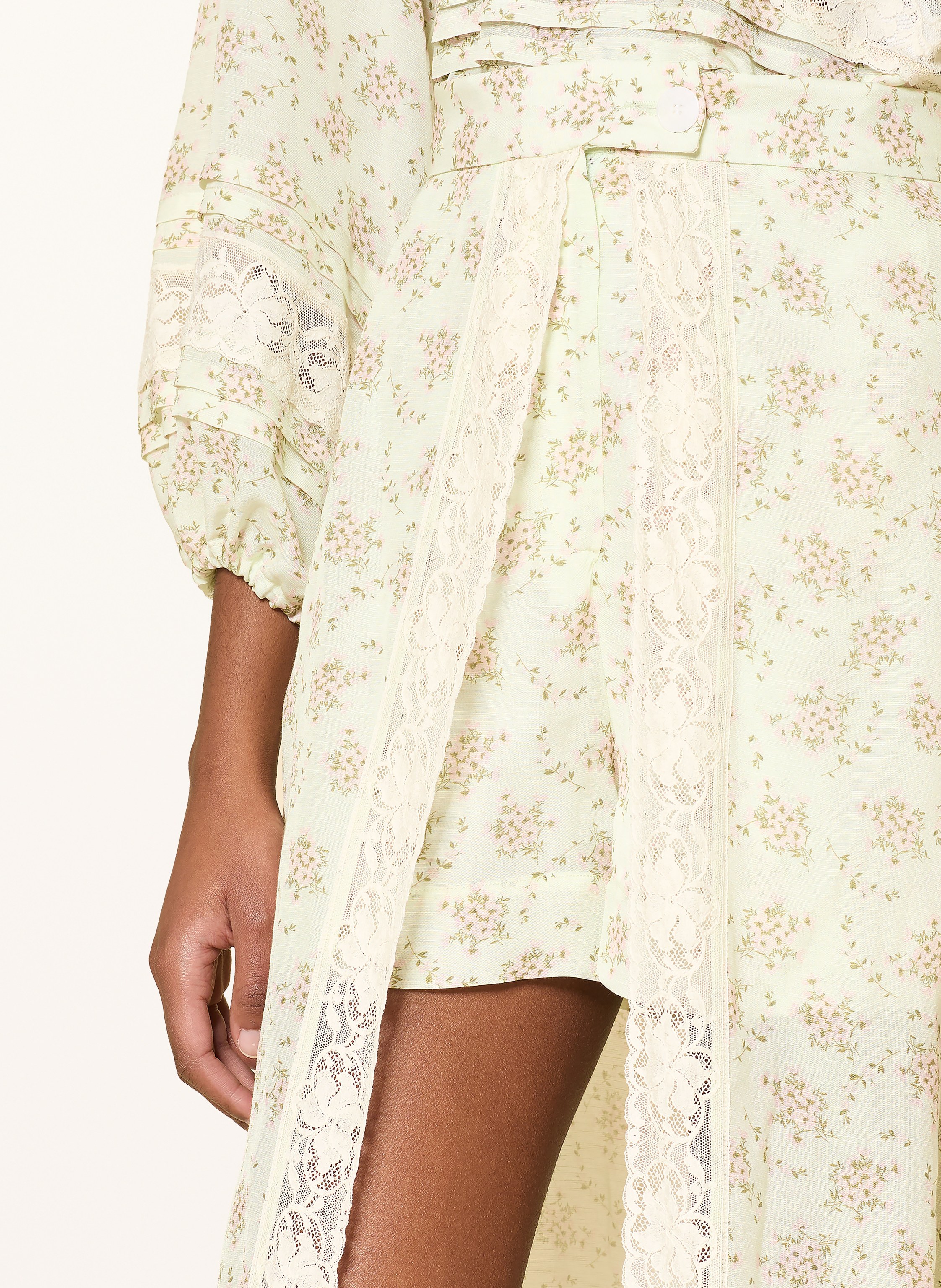 Thumbnail - Sandro Rock Mit Leinen Und Spitze pink