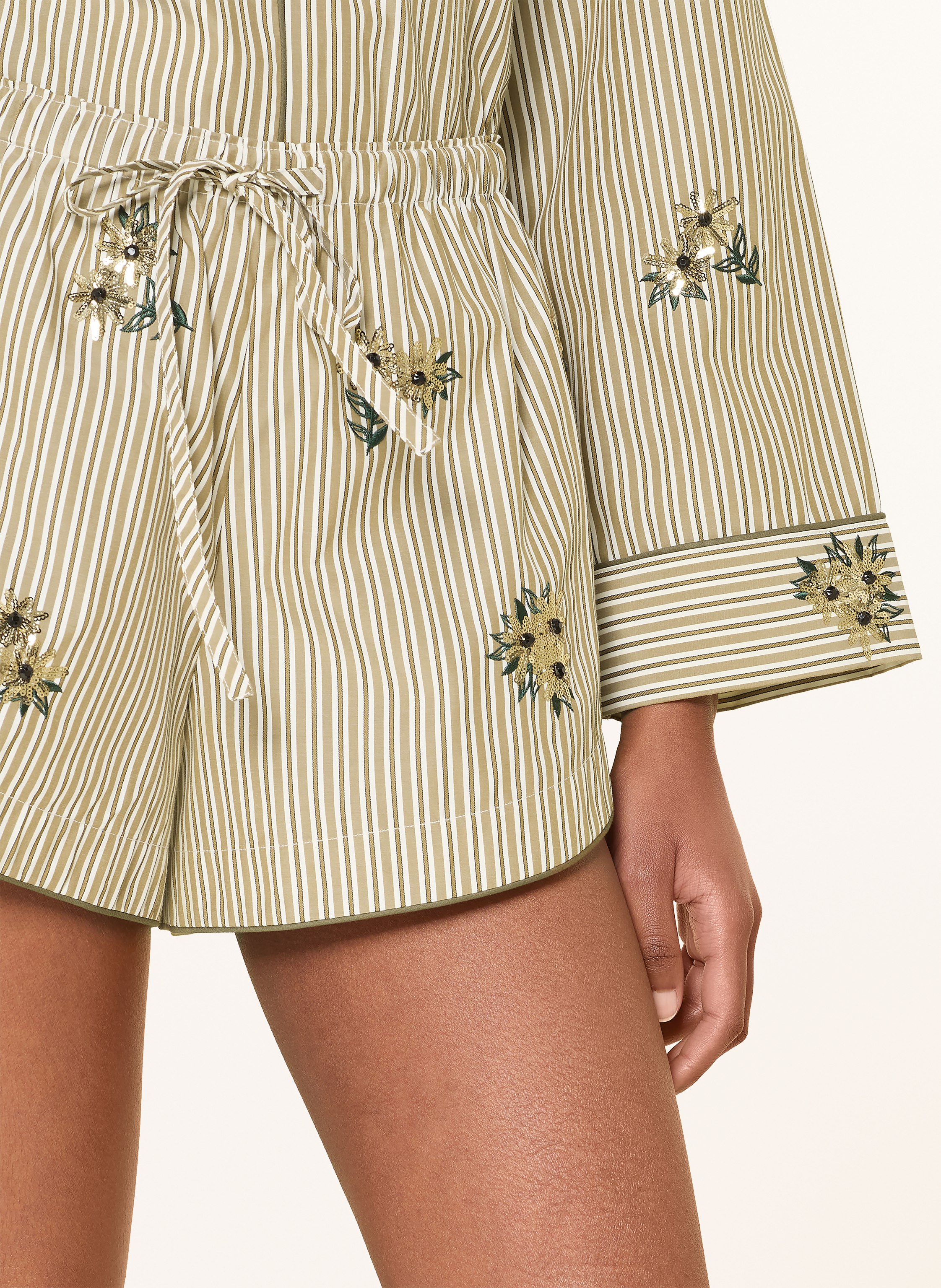 Thumbnail - Sandro Shorts Mit Schmucksteinen gruen