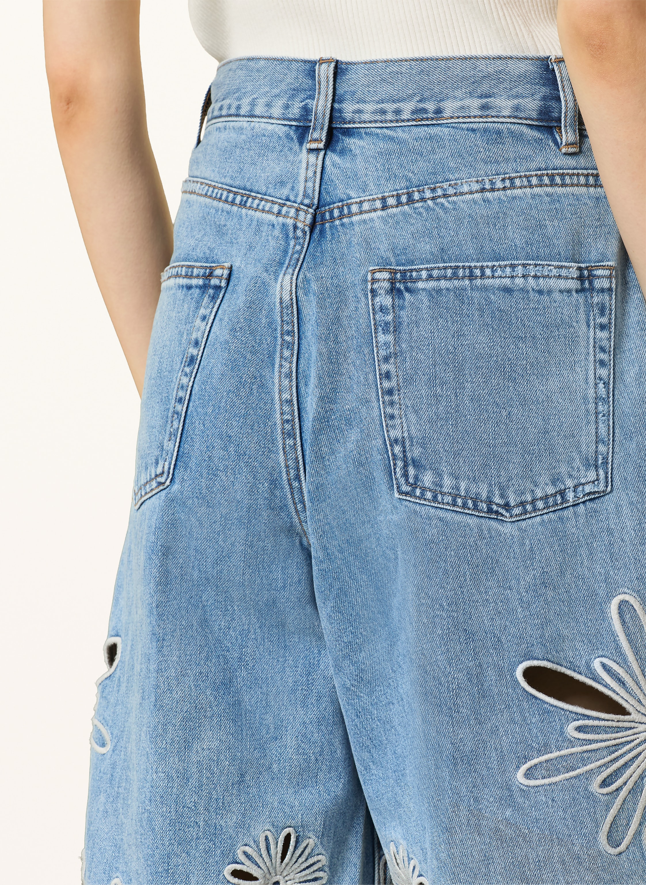 Thumbnail - Sandro Jeans-Bermudas Mit Cut-Outs blau