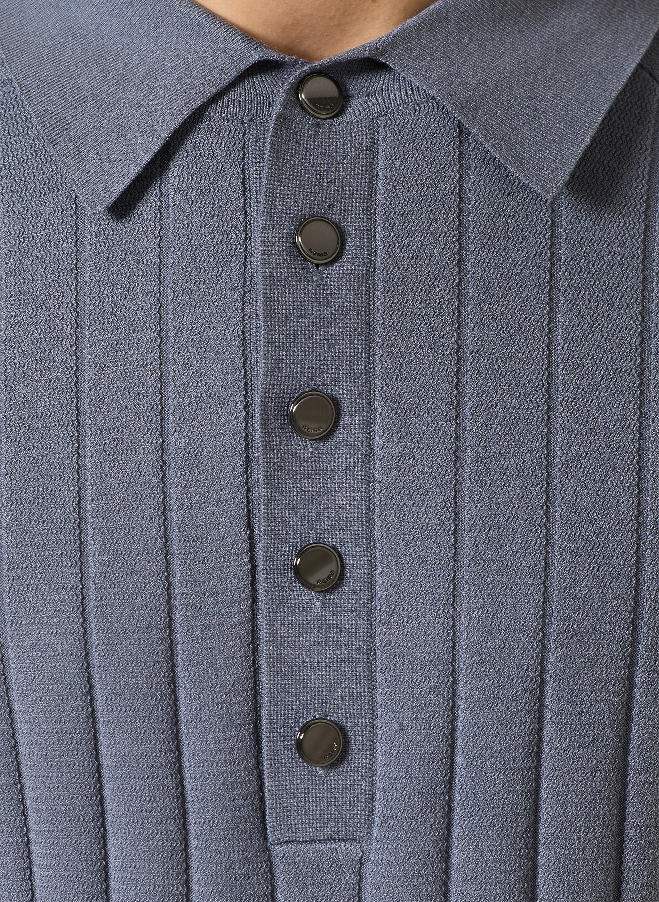 Thumbnail - Reiss Strick-Poloshirt Dillingham blau