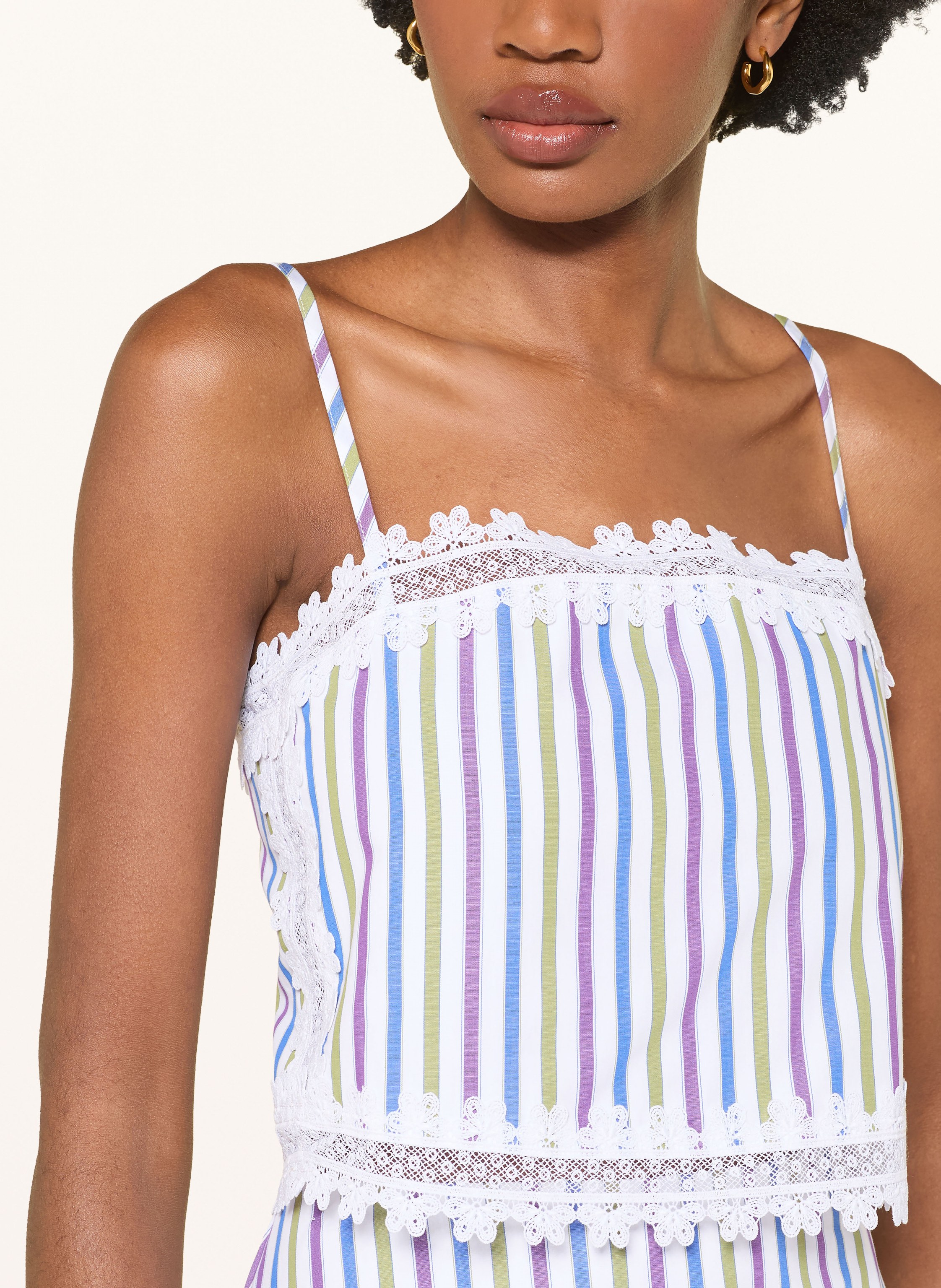 Thumbnail - Claudie Pierlot Cropped-Top Mit Spitze weiss