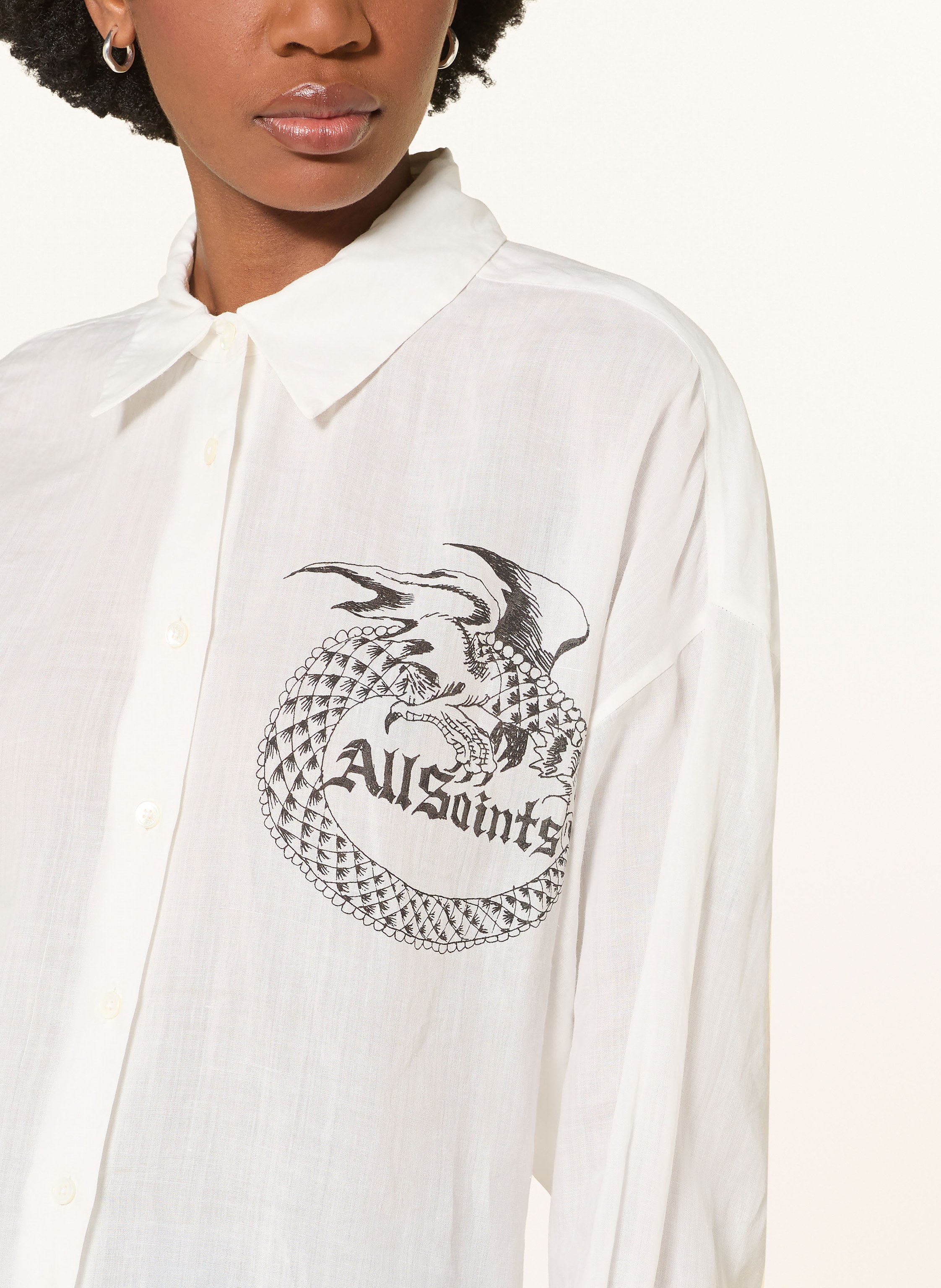 Thumbnail - Allsaints Hemdbluse Sparrow weiss