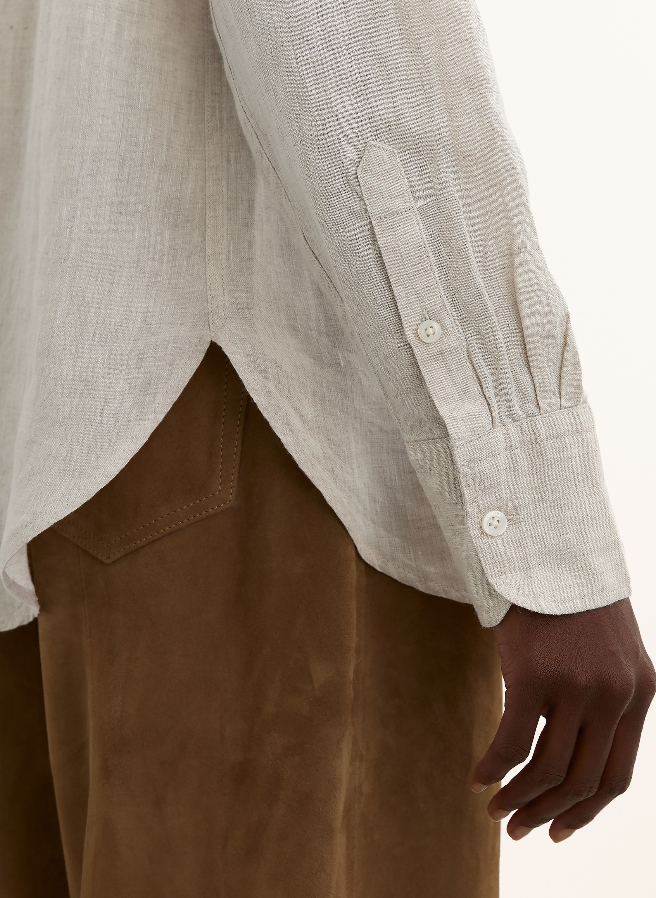 Thumbnail - Reiss Hemdbluse Belle Aus Leinen beige