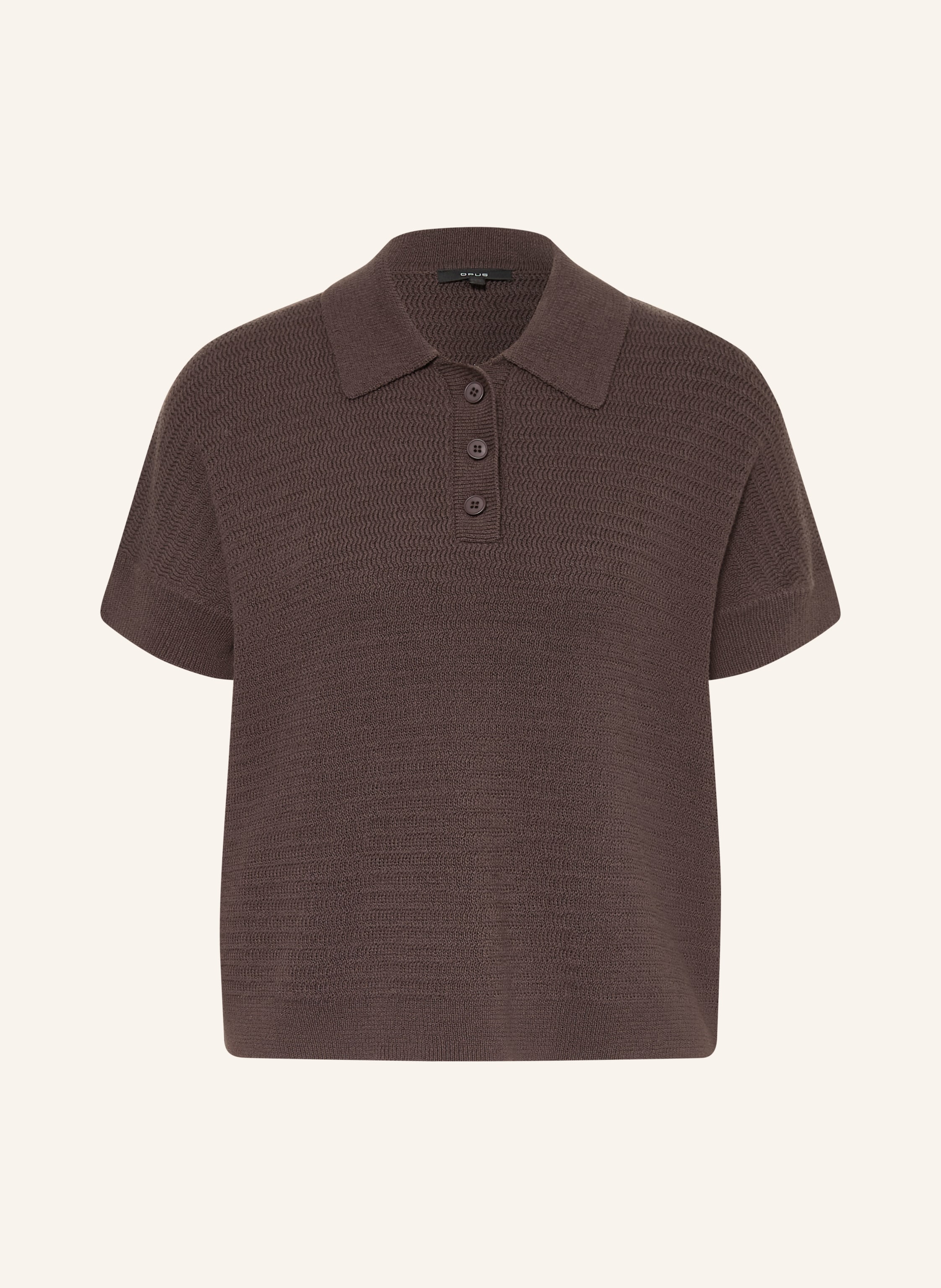 Opus Strick-Poloshirt Puso Resort braun