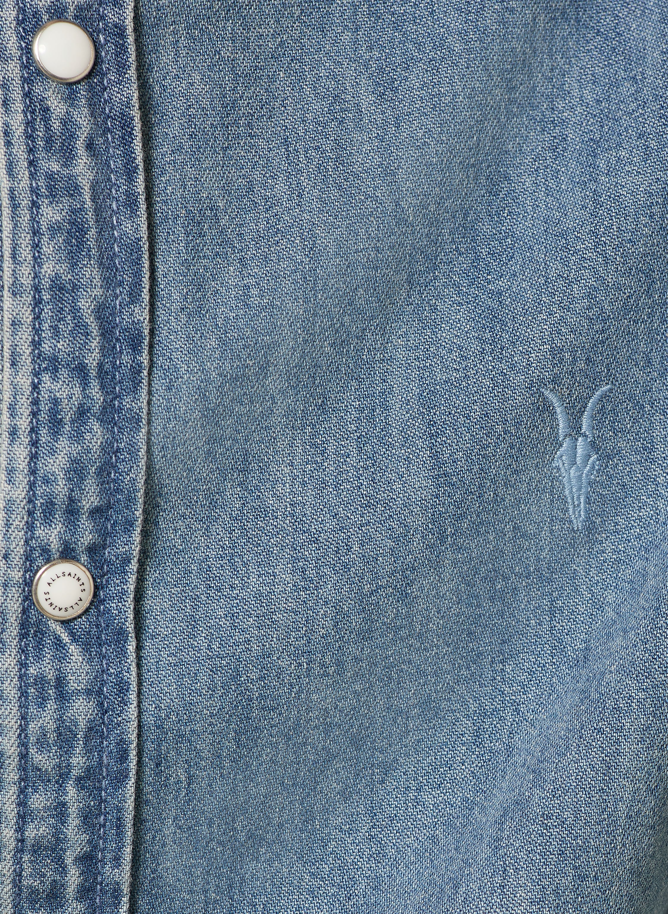 Thumbnail - Allsaints Jeanshemd Gleason Slim Fit blau