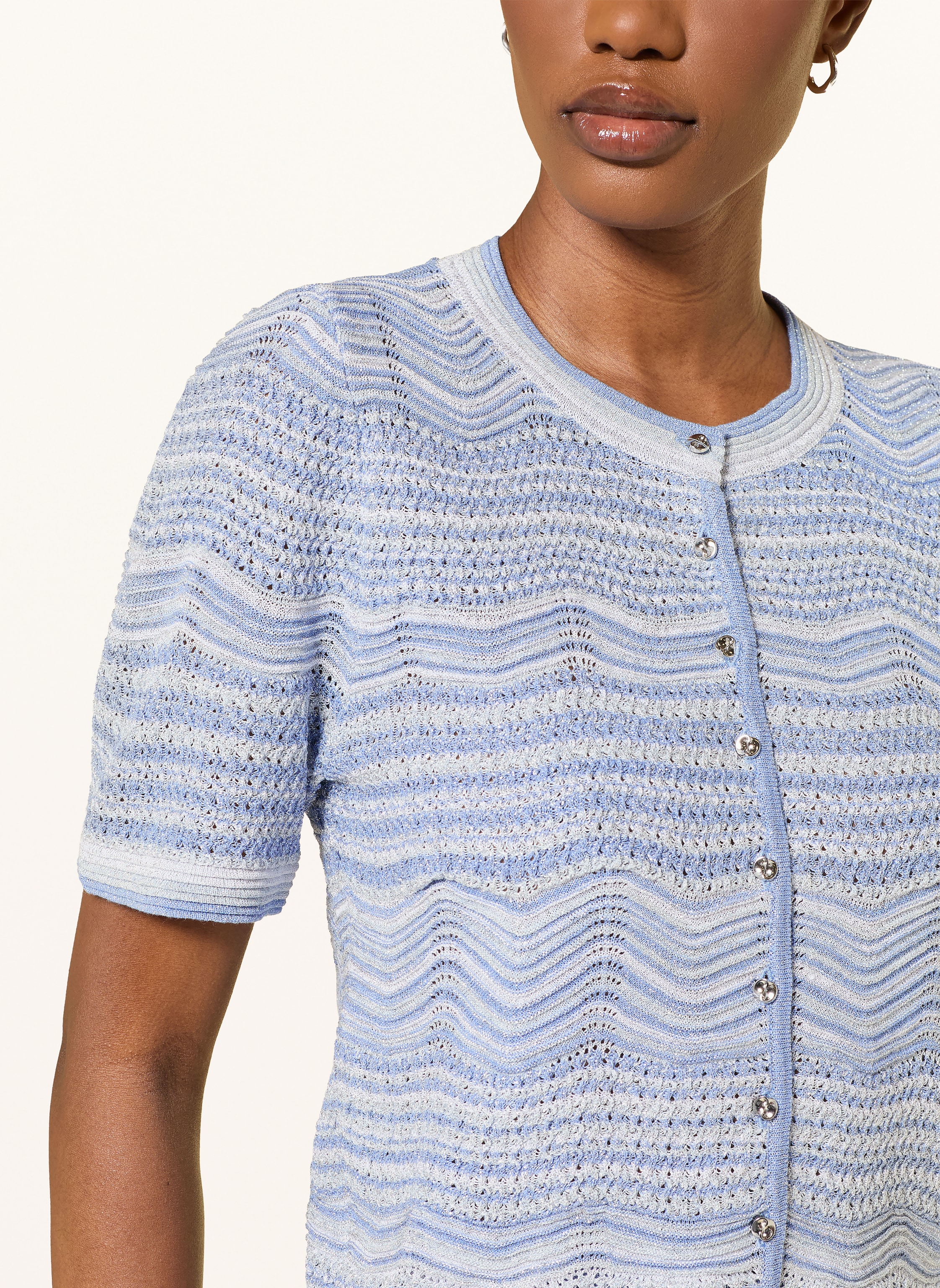 Thumbnail - Sandro Strickjacke Mit Glitzergarn blau