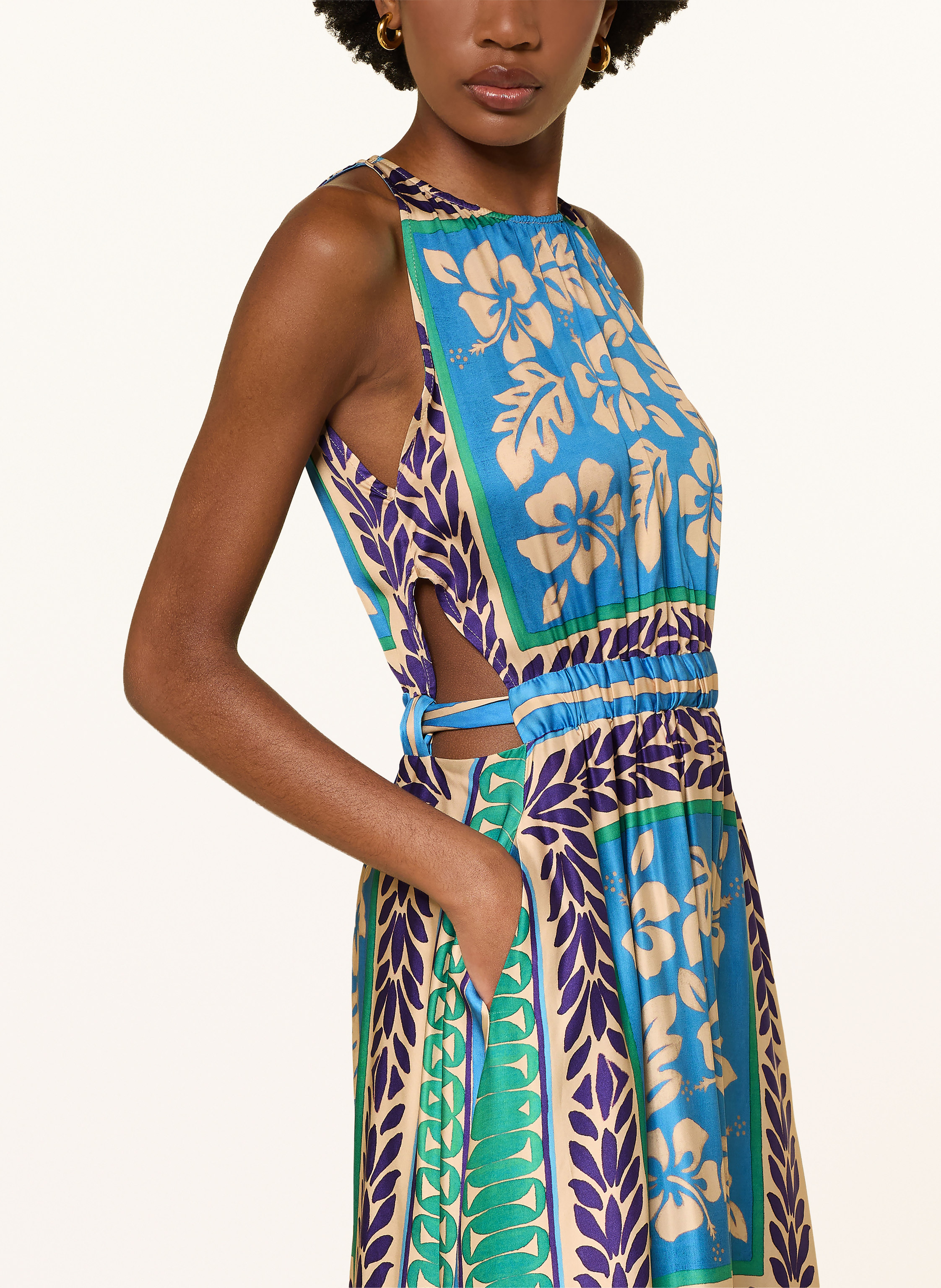 Thumbnail - Sandro Satinkleid Mit Cut-Outs gruen