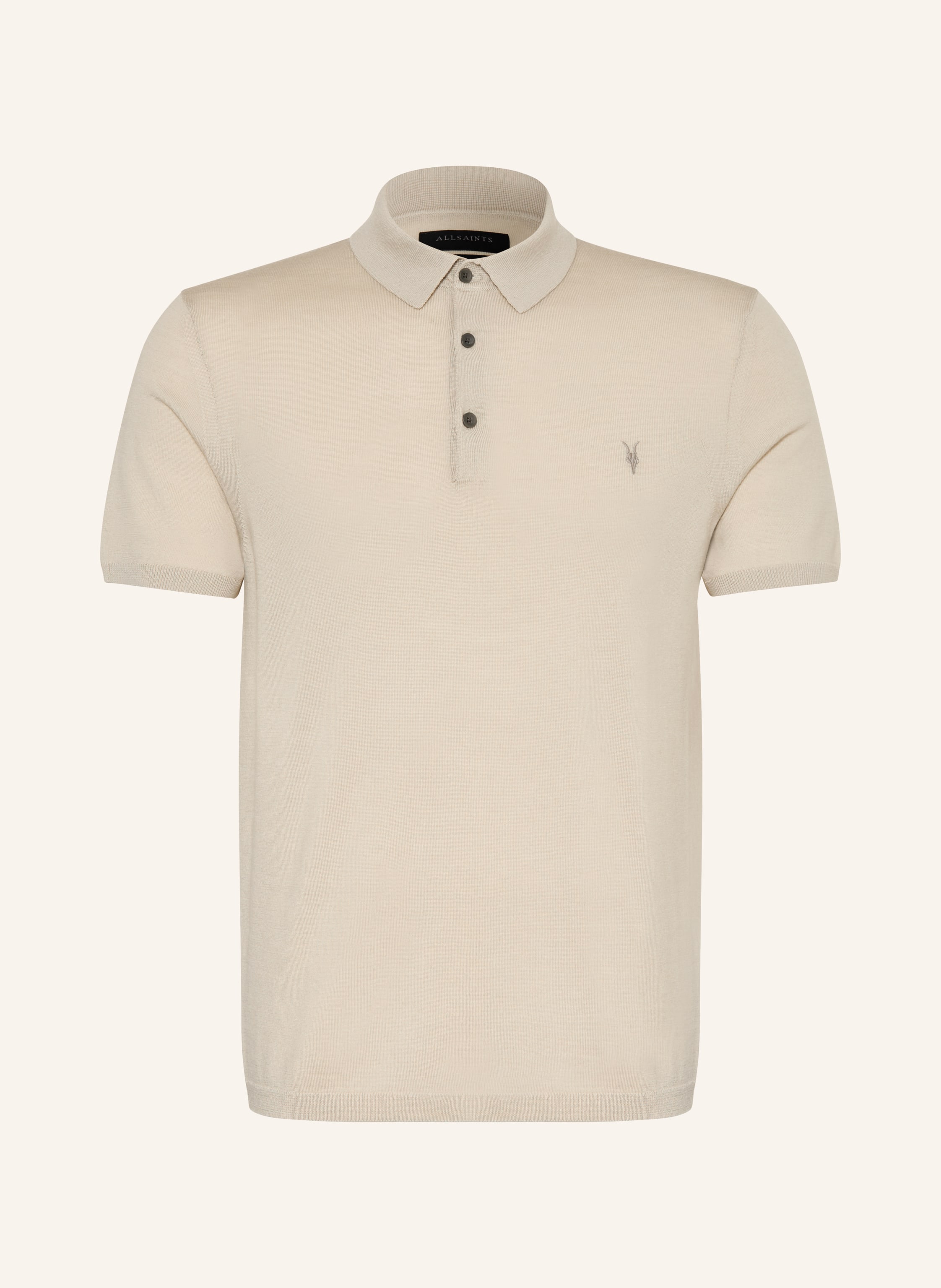 Allsaints Strick-Poloshirt Mode Merino Aus Merinowolle gruen