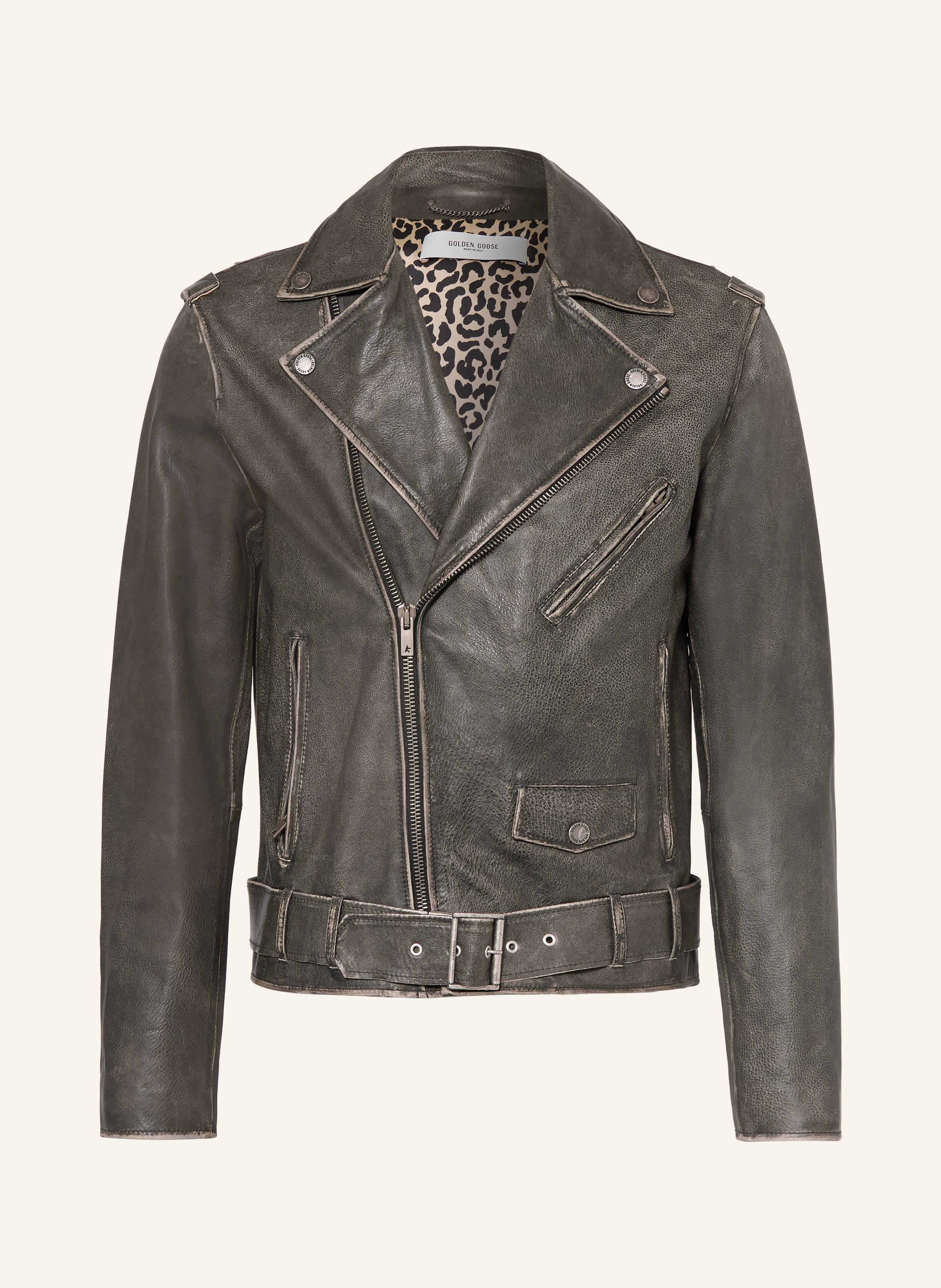 Golden Goose Lederjacke Chiodo Golden schwarz
