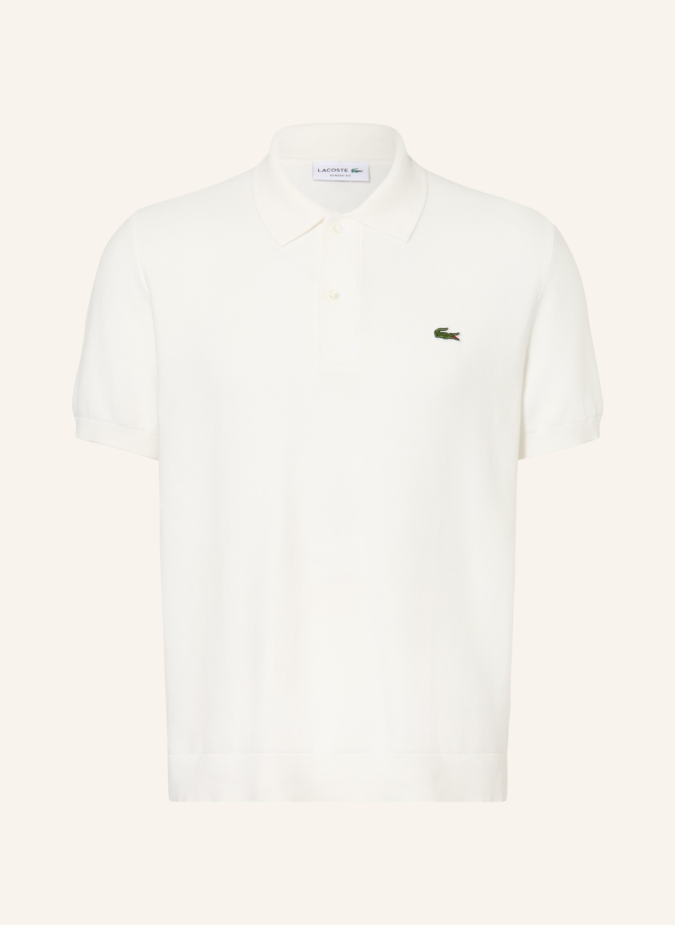 Lacoste Strick-Poloshirt Classic Fit weiss