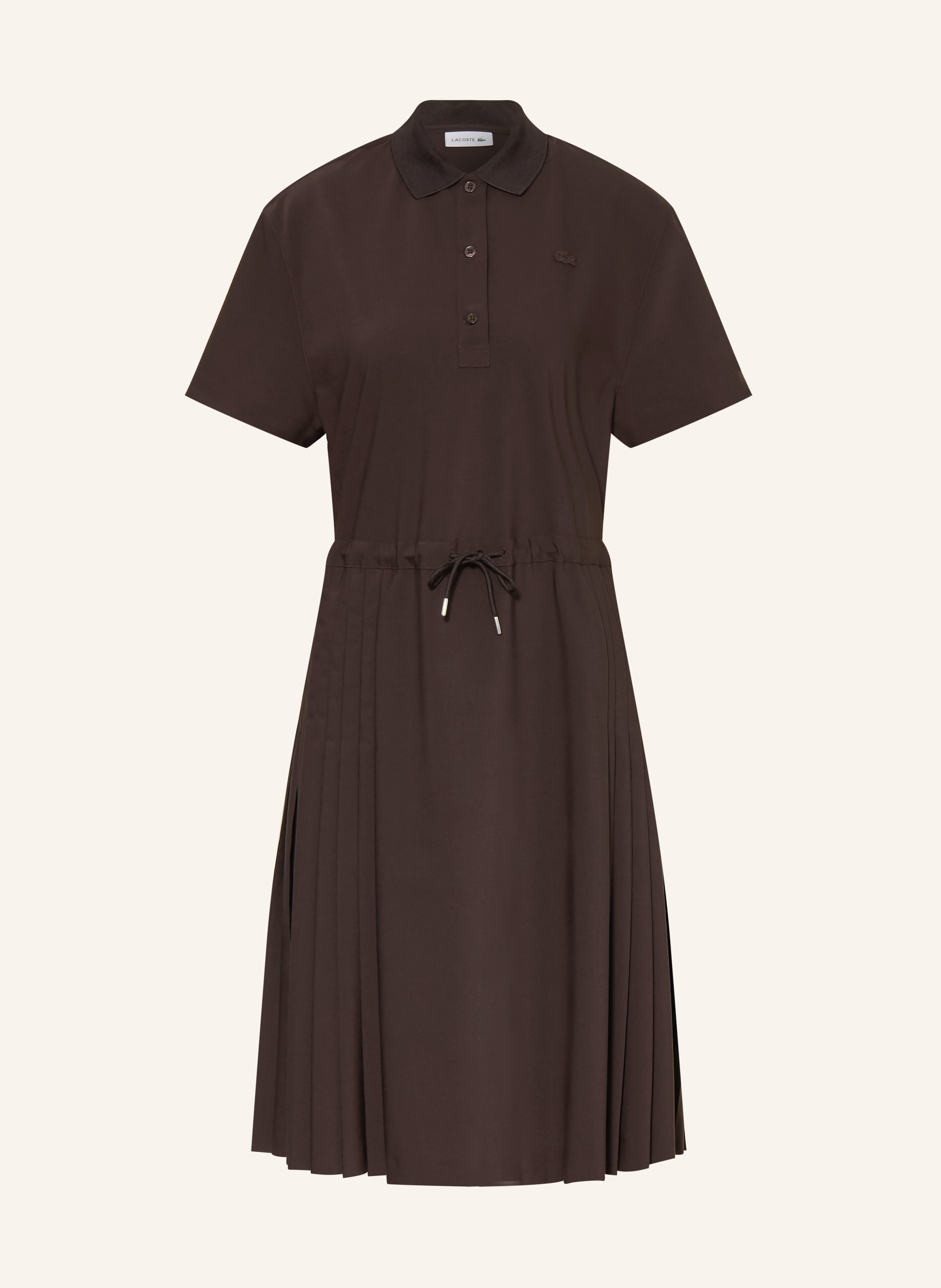 Lacoste Hemdblusenkleid Mit Plissees braun