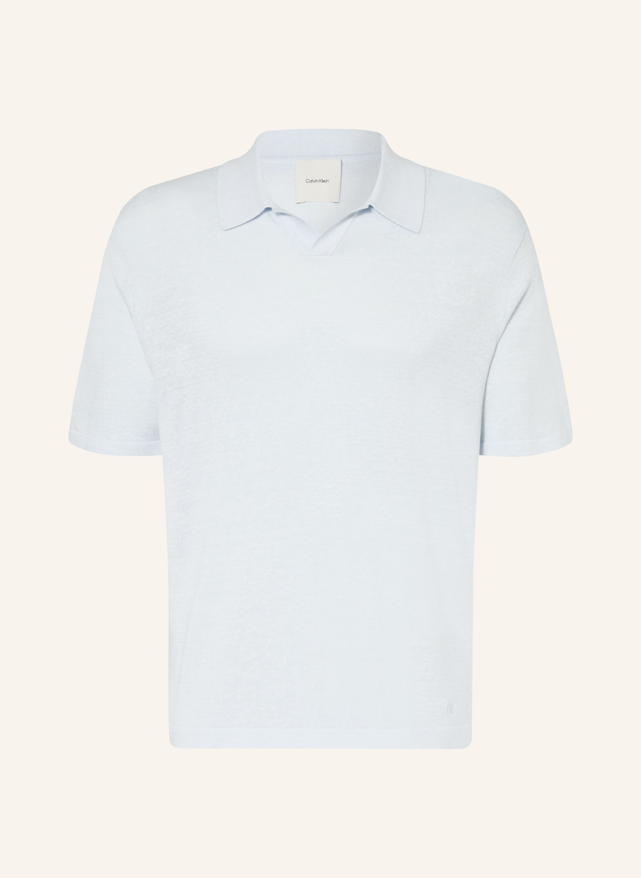 Calvin Klein Strick-Poloshirt Mit Leinen blau