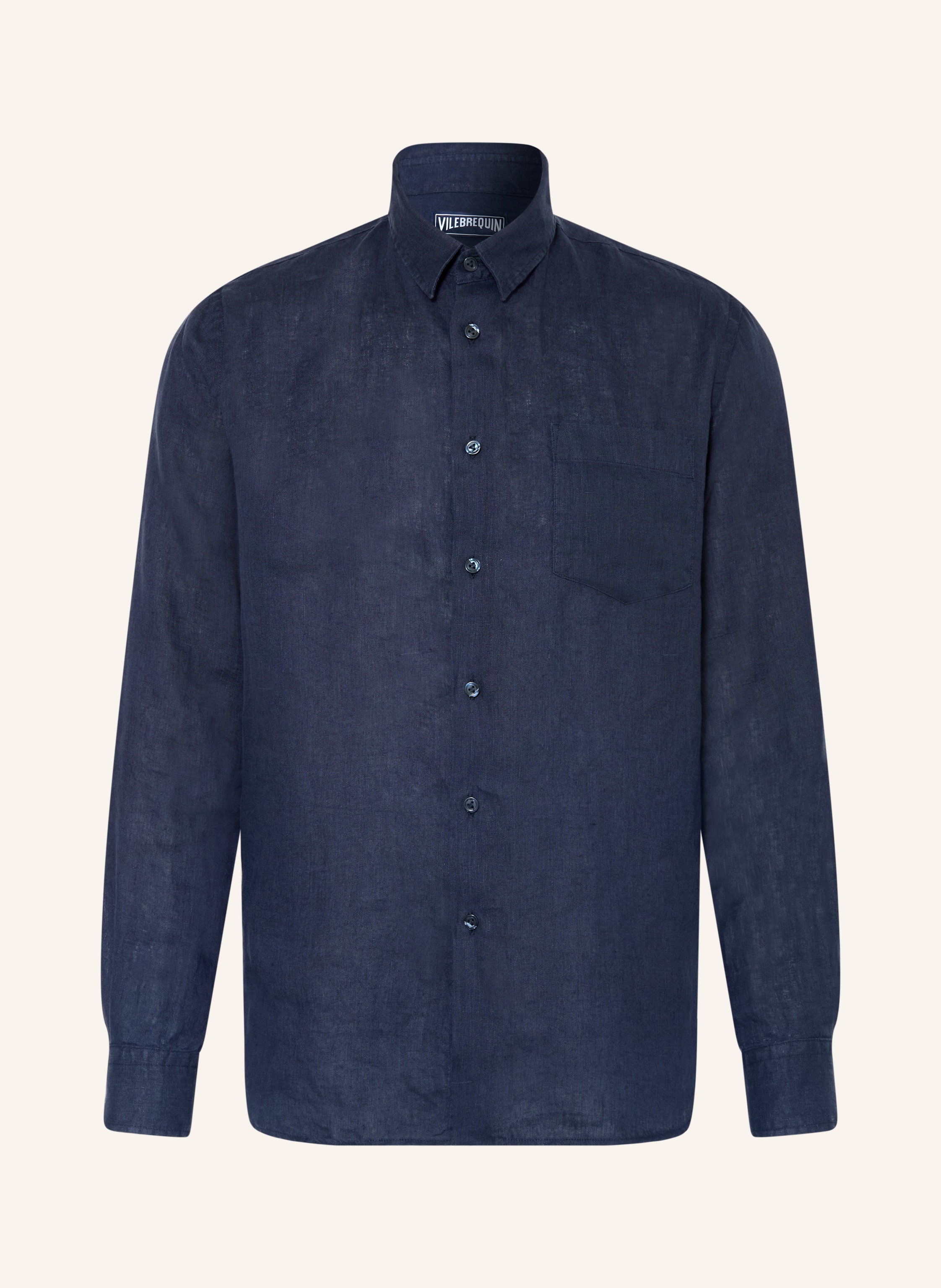 Vilebrequin Vilebrequin Leinenhemd Caroubis Comfort Fit blau in DUNKELBLAU