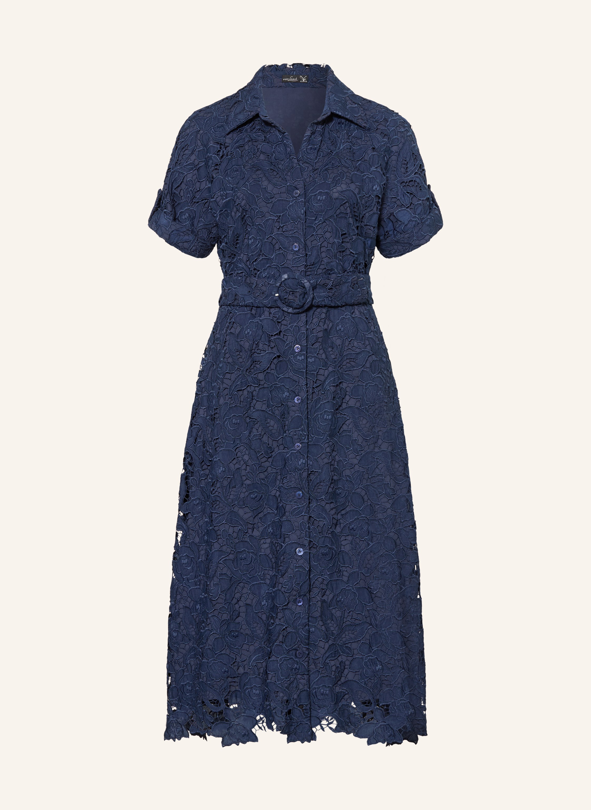 van Laack Lace shirt dress in dark blue