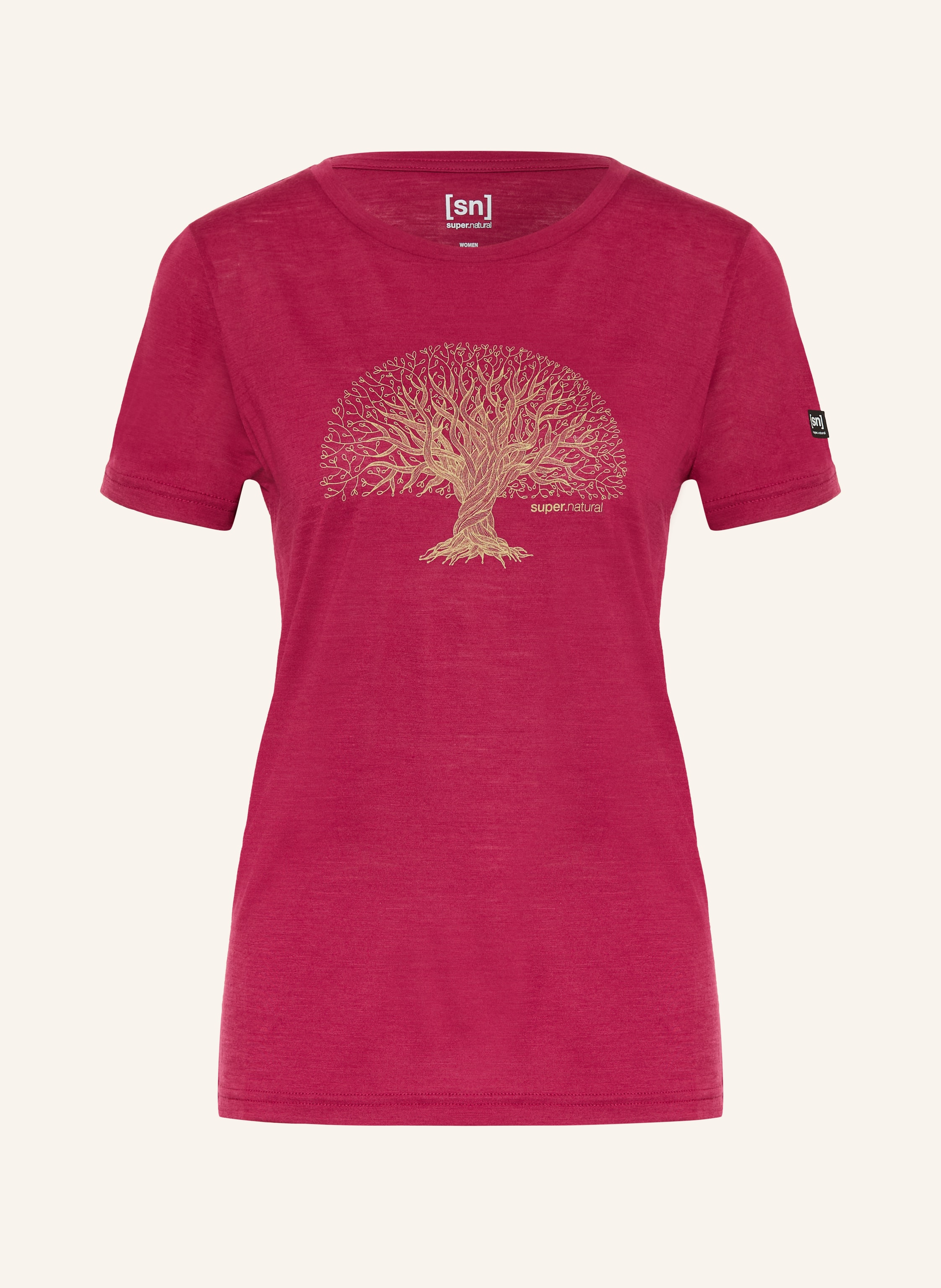 Super.Natural T-Shirt Tree Of Knowledge Mit Merinowolle rot