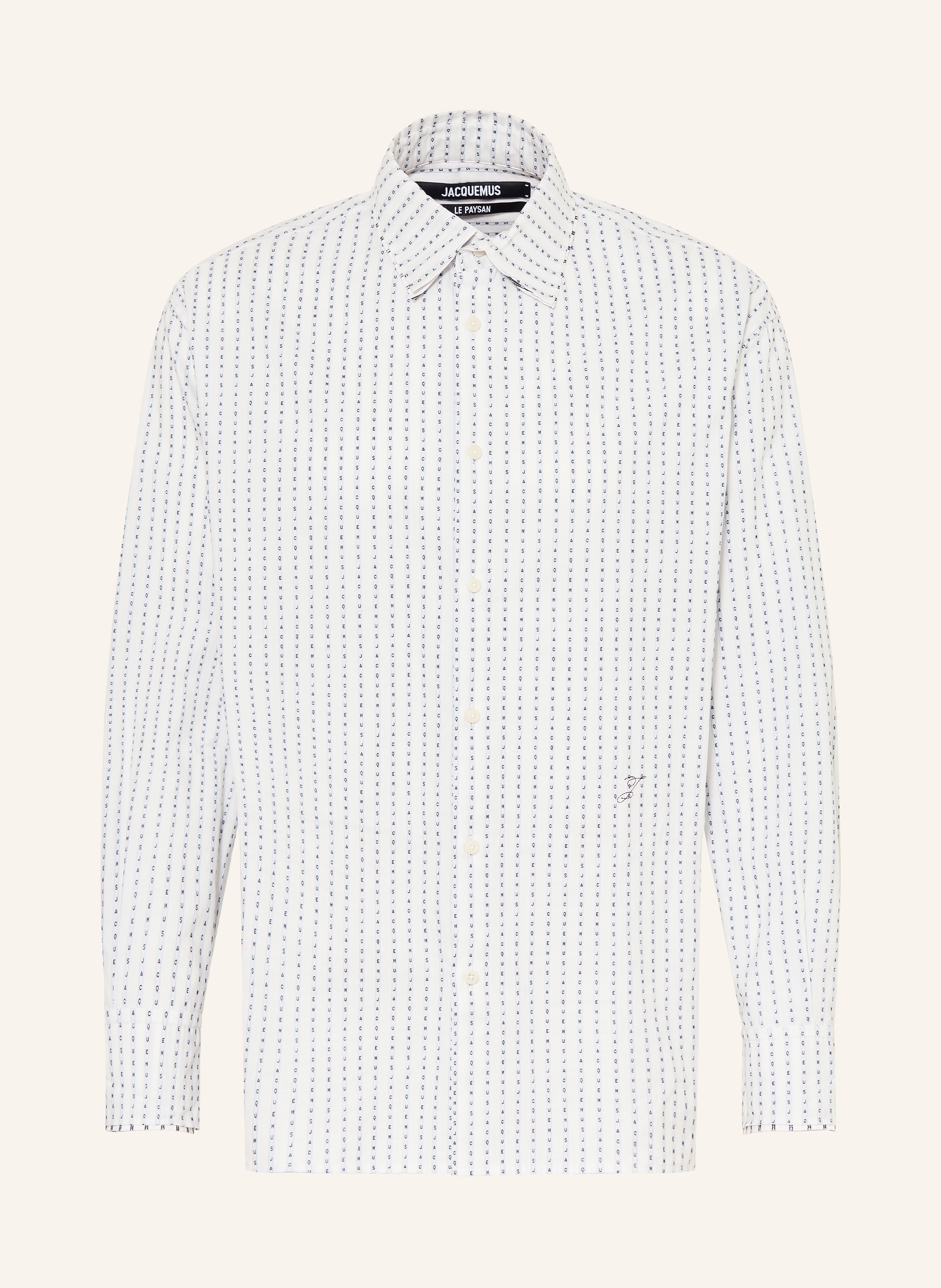 Jacquemus Jacquemus Hemd La Chemise Letro Comfort Fit weiss in WEISS / HELLBLAU / DUNKELBLAU