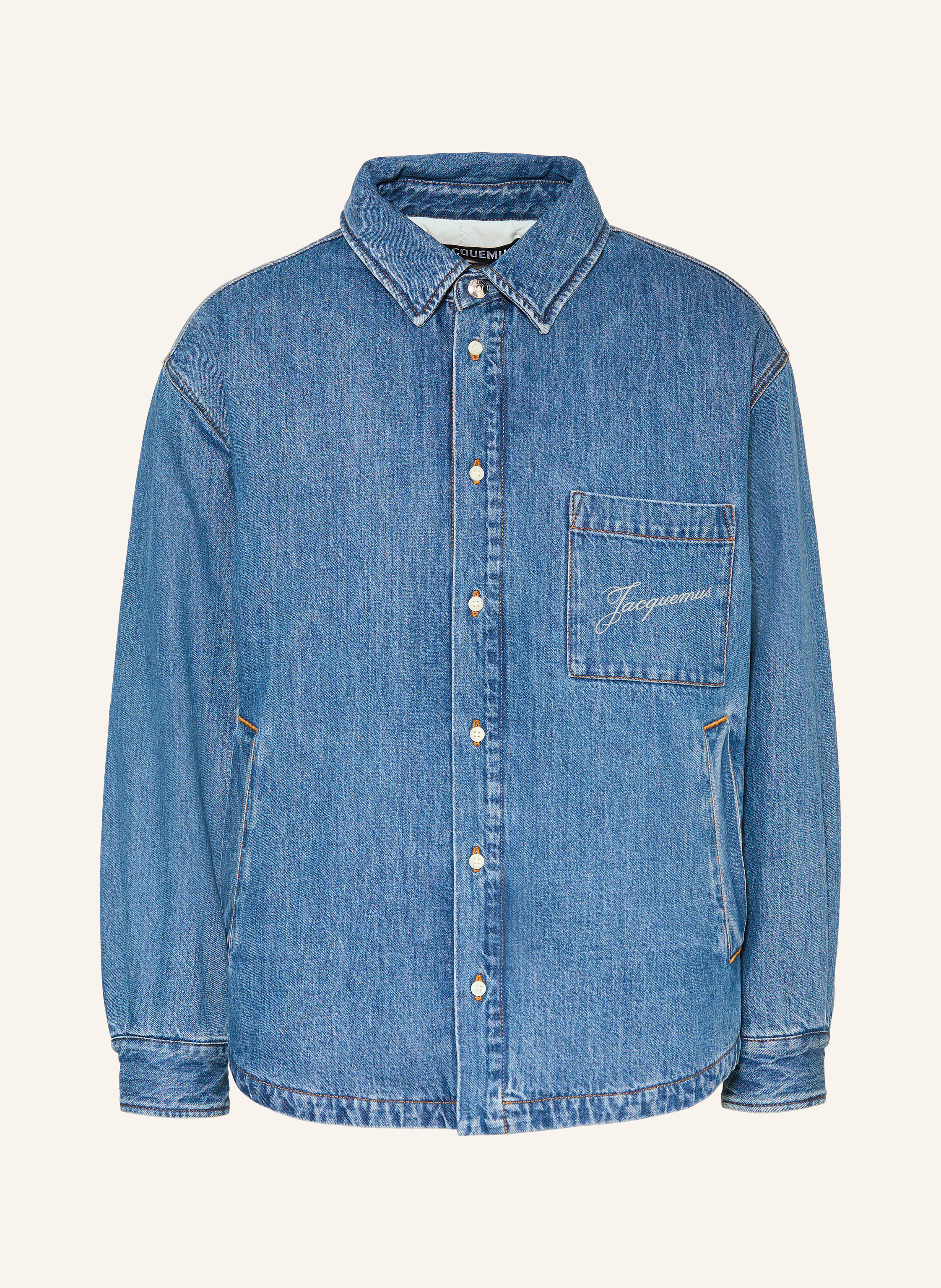 Jacquemus Jeans-Overjacket La Chemise Boulanger blau