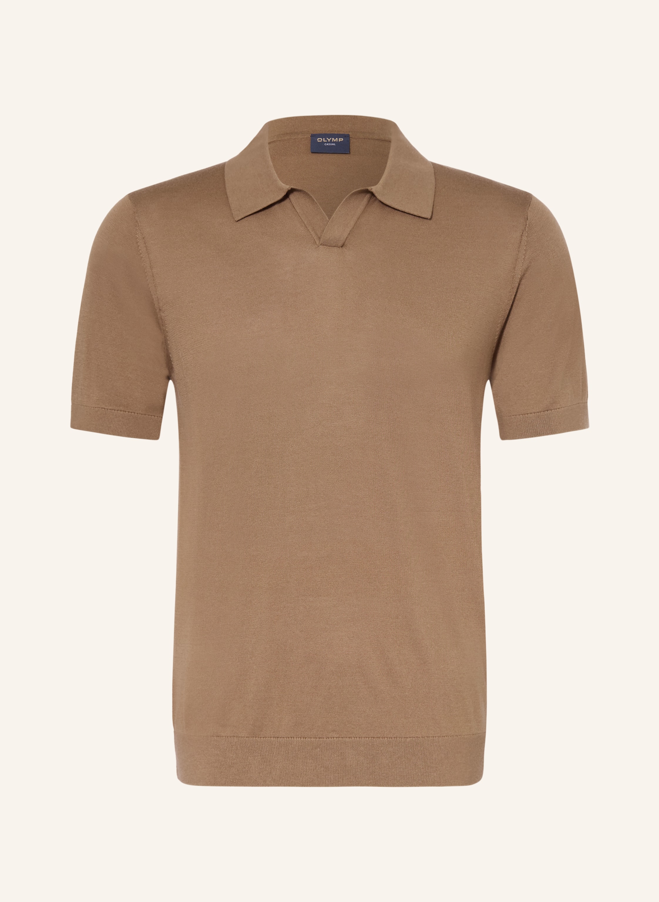 Olymp Strick-Poloshirt braun