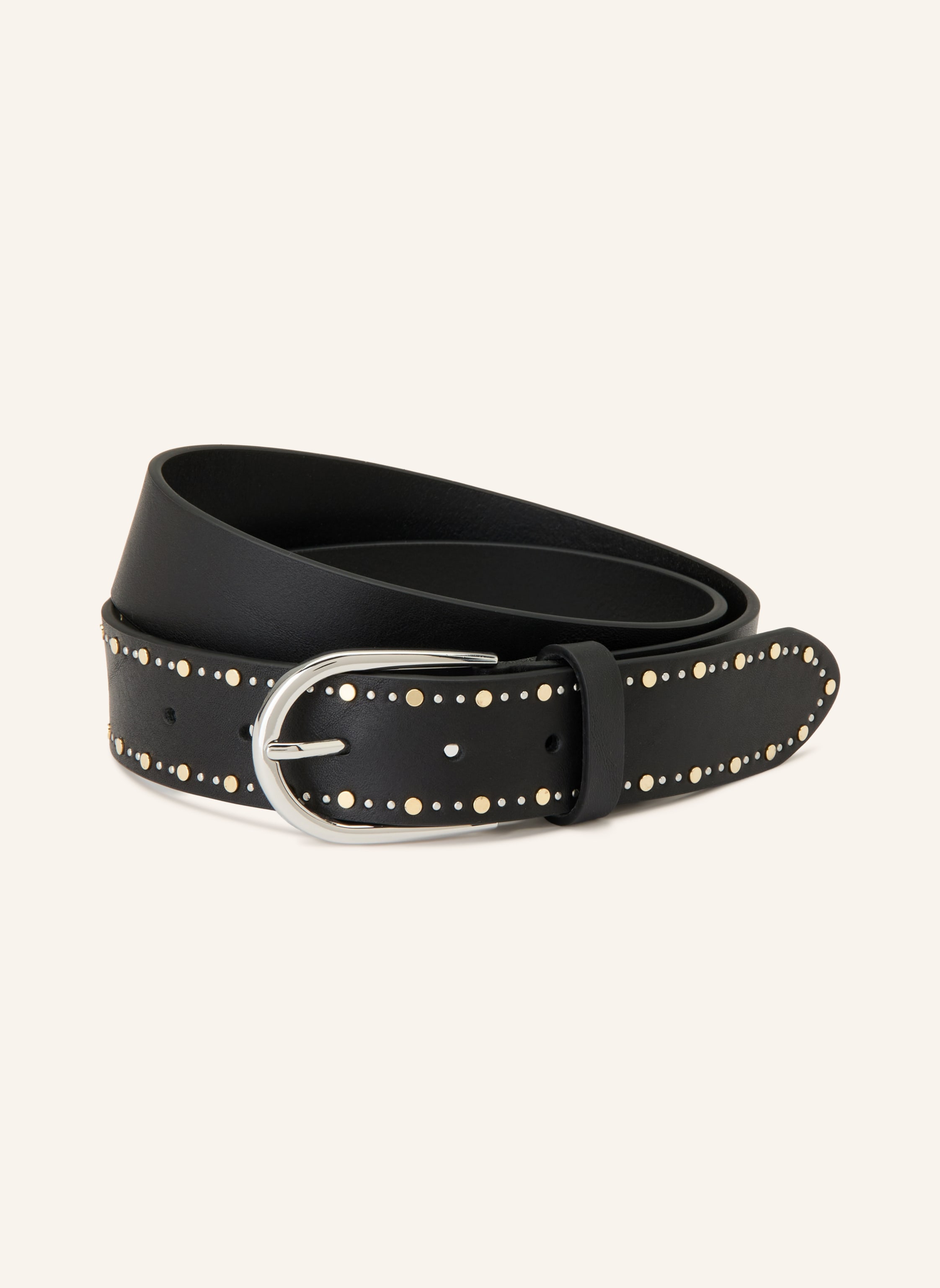 GIANNI CHIARINI Leather belt with studs in black / silver display picture 1