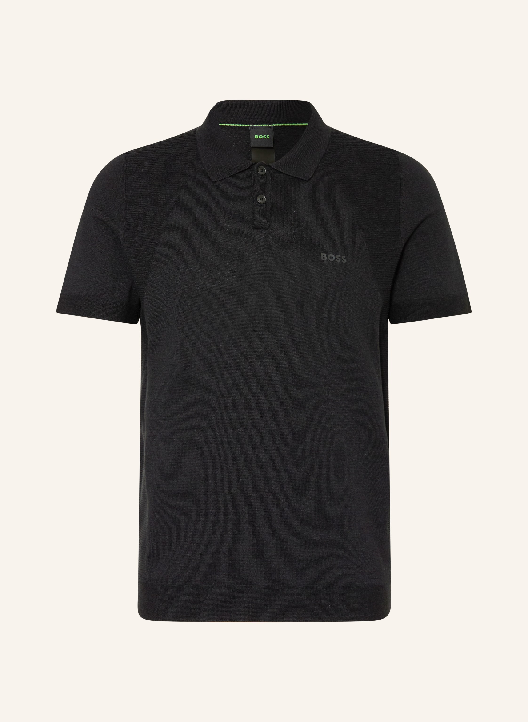 Boss Strick-Poloshirt Momentum Lite  Regular Fit schwarz