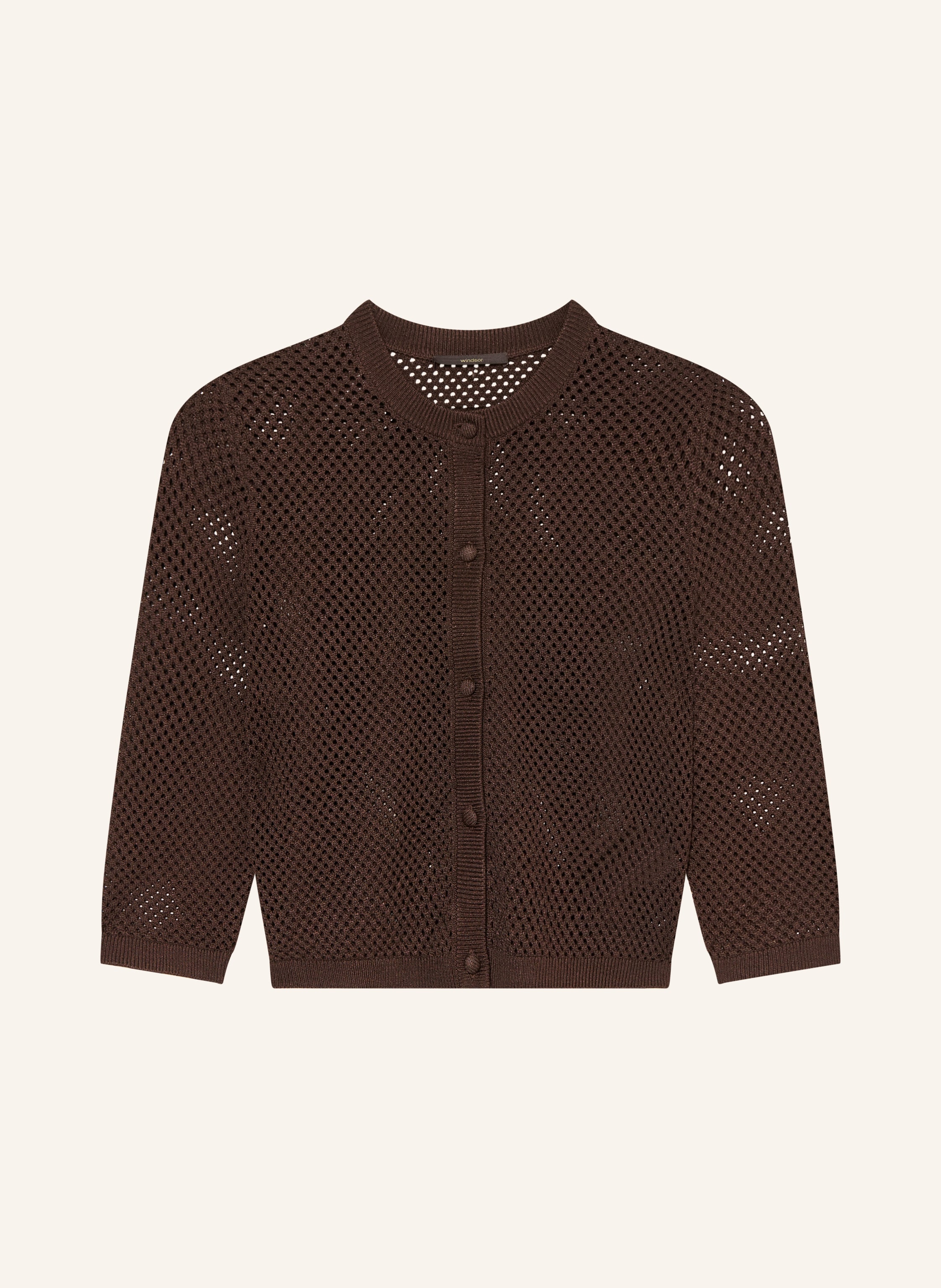 Windsor. Strickjacke Mit 3/4-Arm braun